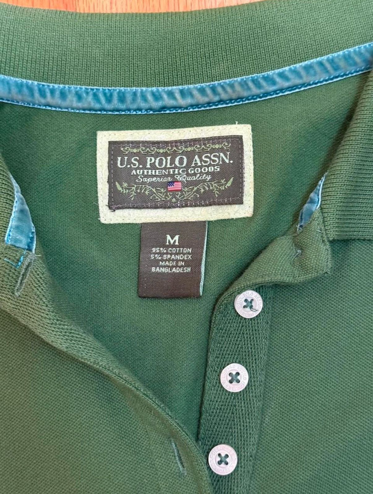 U.S. Polo Assn. Green U.S. Polo Assn. polo shirt with blue trim Size M / US 6-8 / IT 42-44 - 3 Thumbnail