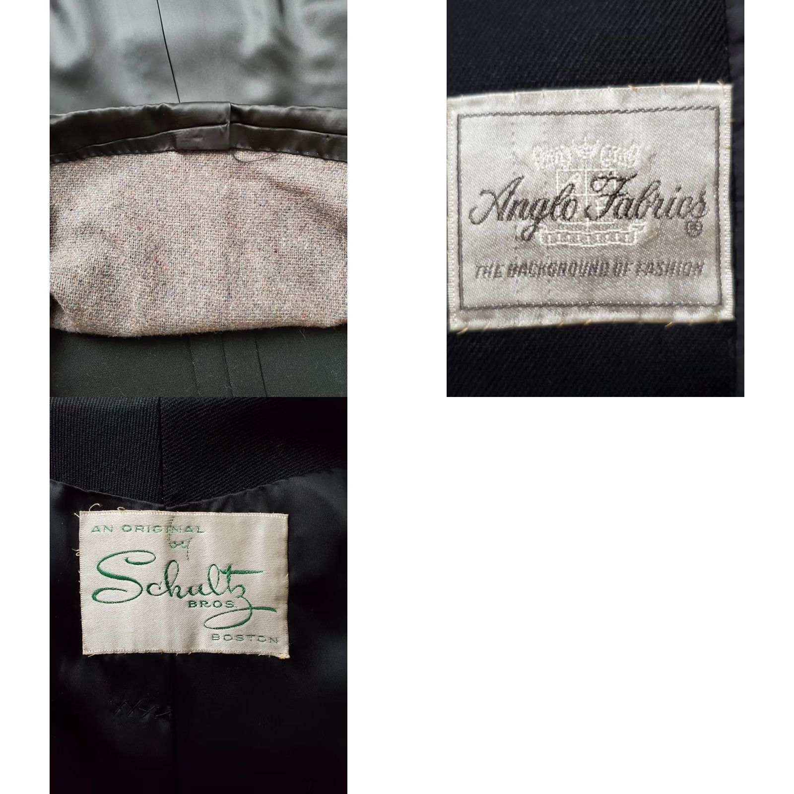 Vintage VINTAGE Schultz Brothers of Boston Anglo Fabrics Wool Coat Mink Collar Women M Black Overcoat Size M / US 6-8 / IT 42-44 - 8 Thumbnail