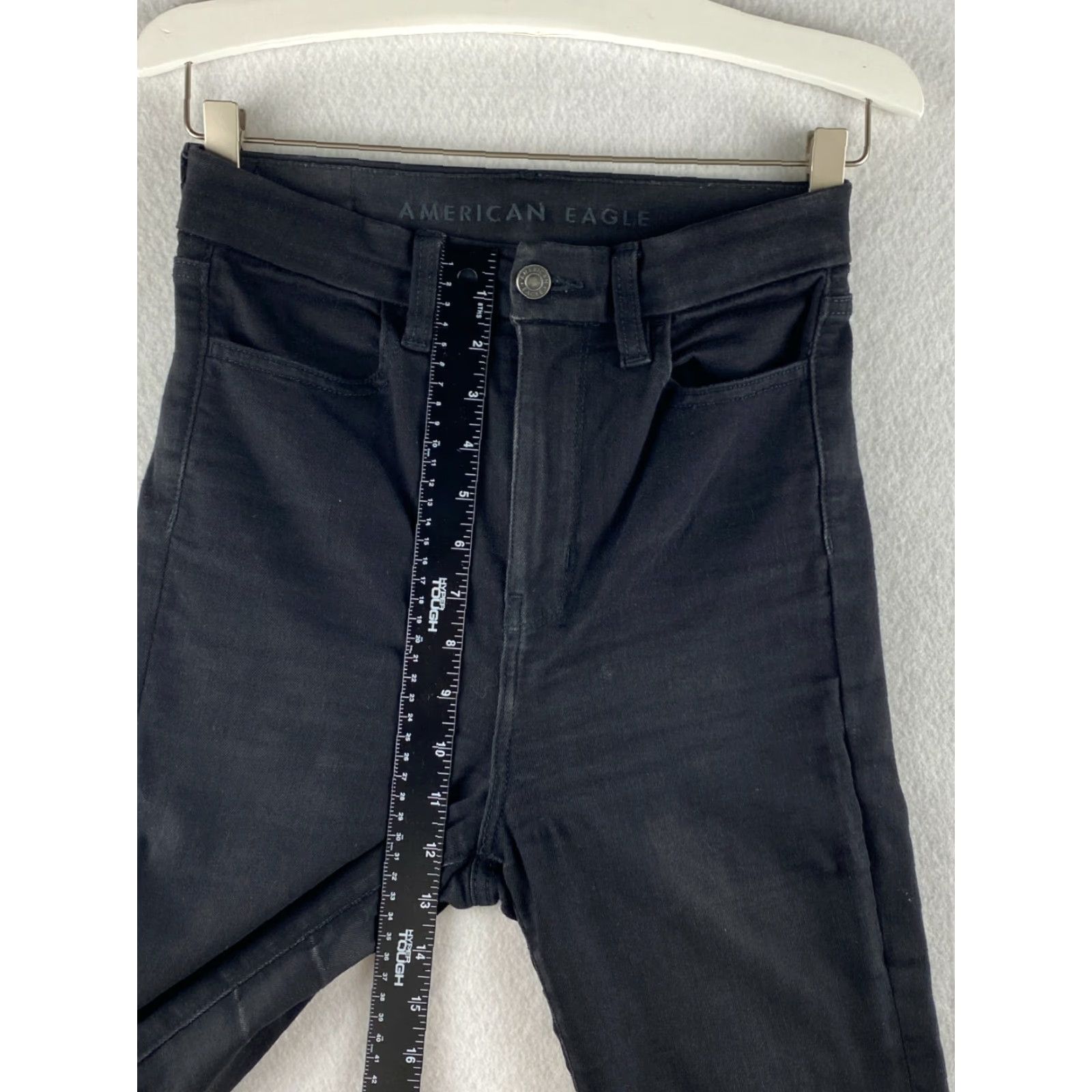 American Eagle Outfitters American Eagle Outfitters Jeans Womens 4 Black High Rise Ankle Skinny Stretch Jegging 27x26 Modern 90s Mens Womens Boys Girls Size 27" / US 4 / IT 40 - 4 Thumbnail