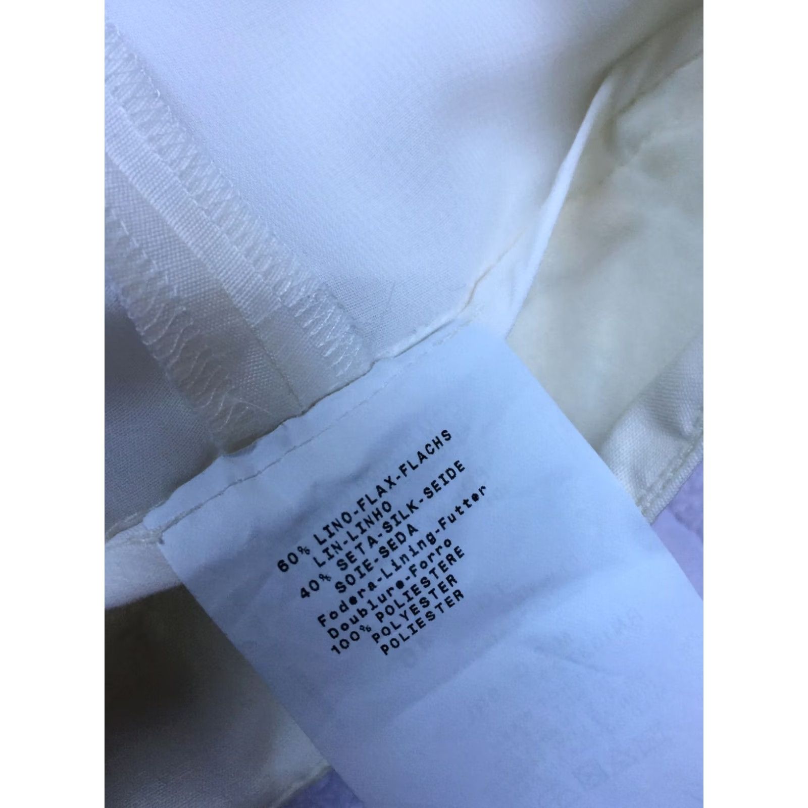 Armani Armani Collezioni Womens Mid-Rise Linen Silk Wide-Leg Pants Ivory Size 10 Casual Size 32" / US 10 / IT 46 - 6 Thumbnail