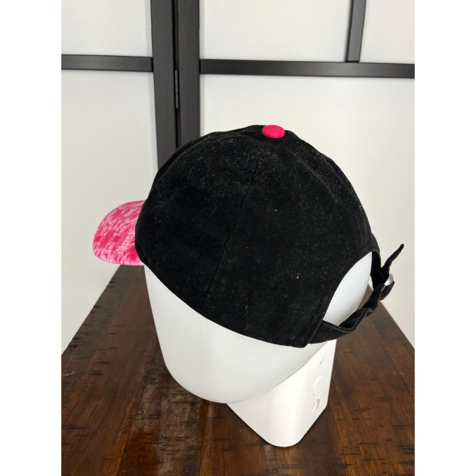 Disney Disney Minnie Mouse Hat Cap Strap Back Adult One Size Black Pink Tie Dye Twill Size ONE SIZE - 5 Thumbnail