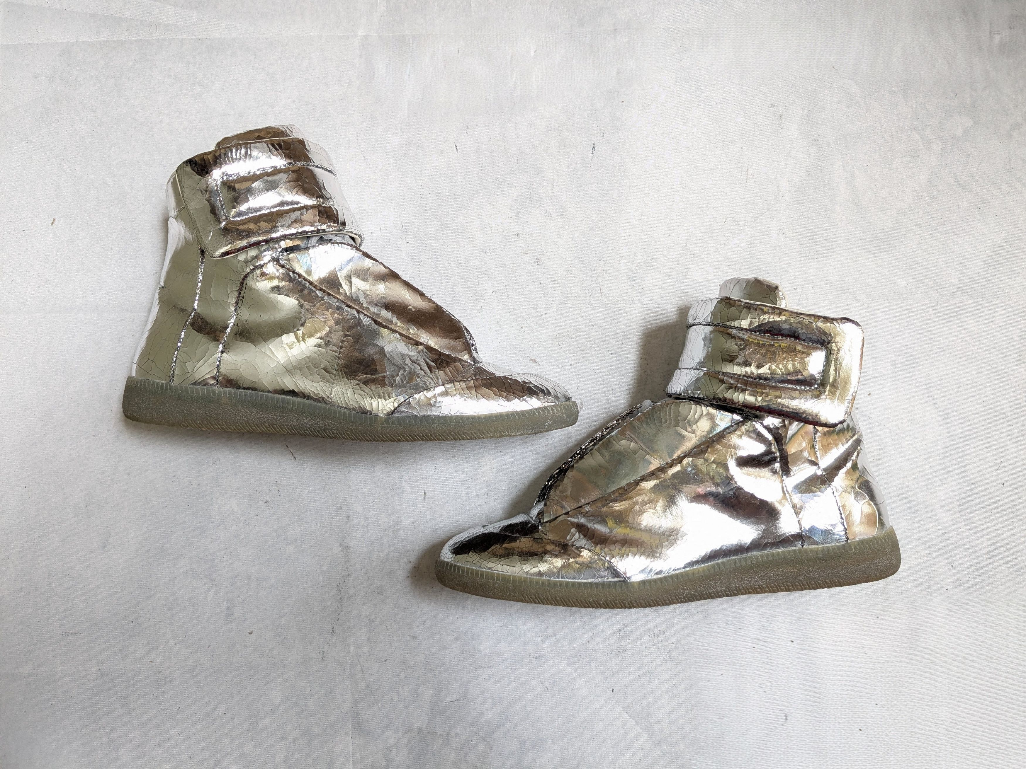 Maison Margiela Future Silver 11 44 High Tops Cracked