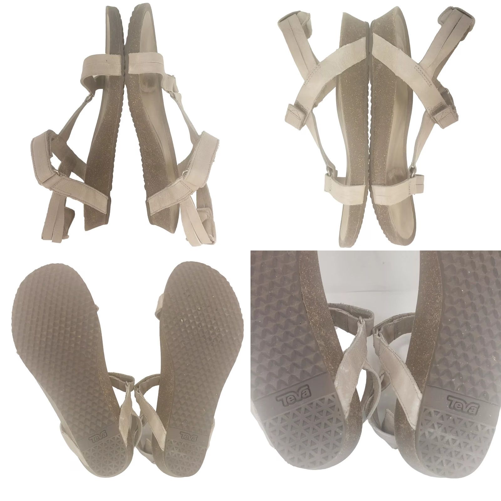 Teva VINTAGE: No Teva Sandal Women Strappy Wedge Beige Leather Hook & Loop 8.5 Size Sandal Womens Casual Shoes 39.5 EU 6.5 UK Size US 9 / IT 39 - 8 Thumbnail