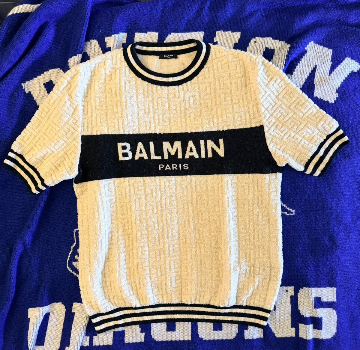 Balmain Terry Cotton T shirt Size 3XL