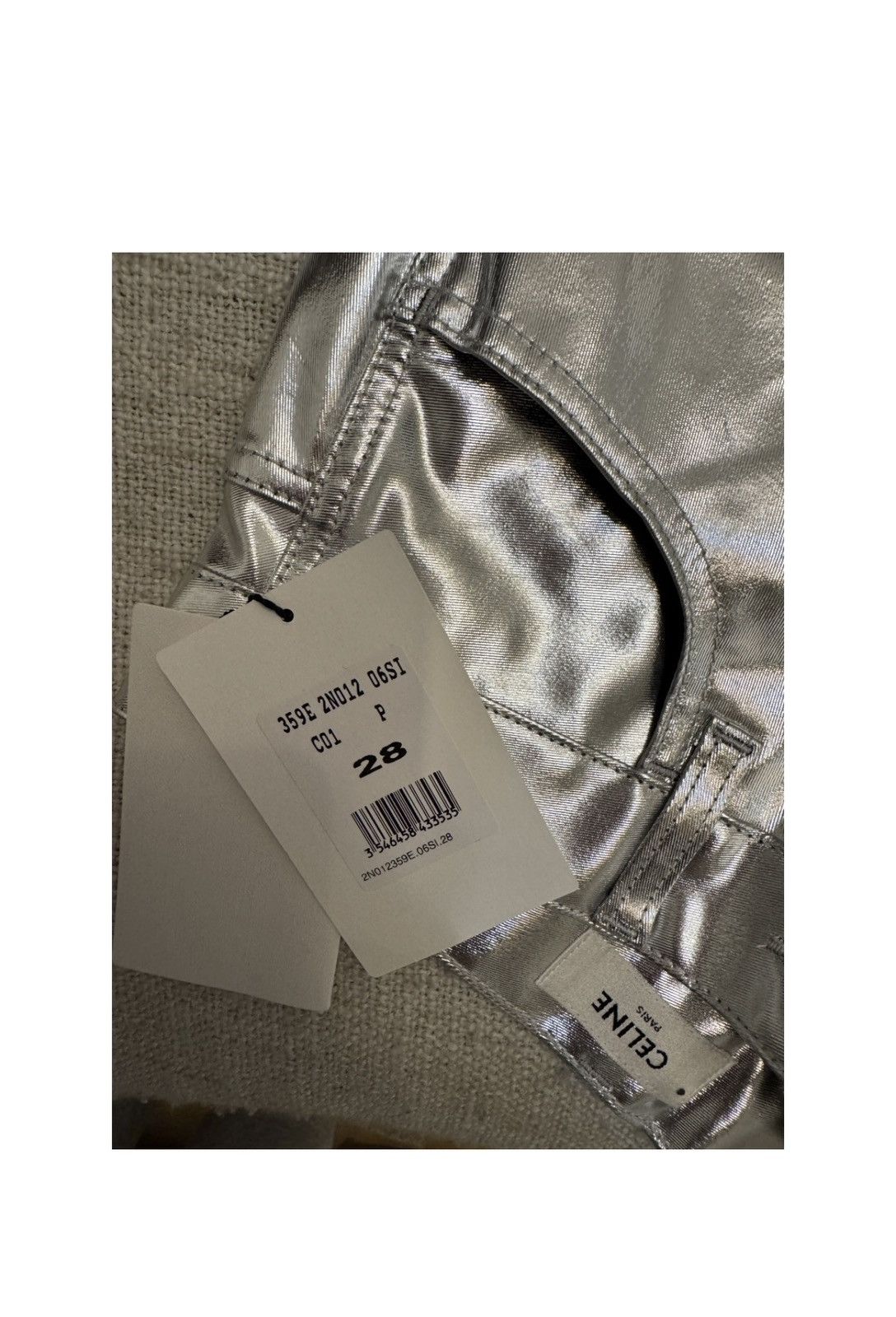 Celine NWT Celine Silver Coated 4 Pocket Trousers Size 28" / US 6 / IT 42 - 5 Thumbnail