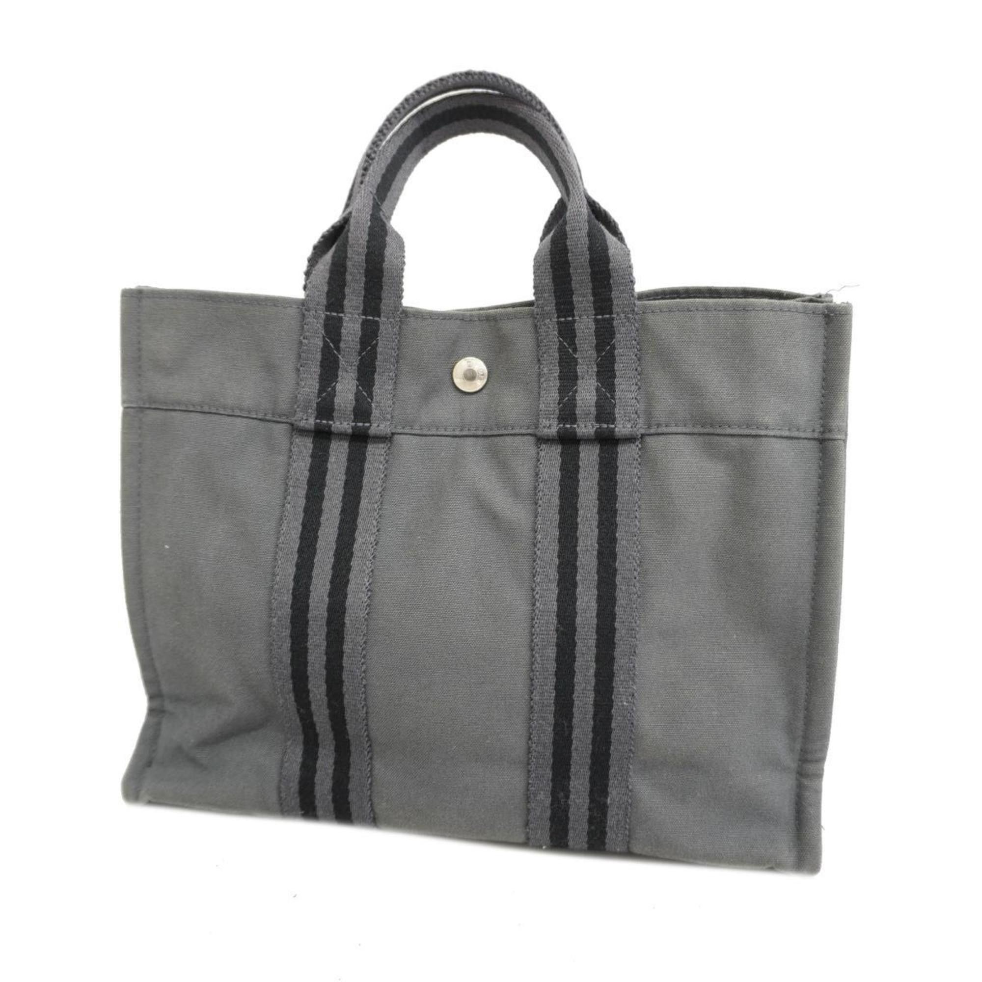 image of Hermes Tote Bag Foult Pm Canvas Grey Women's