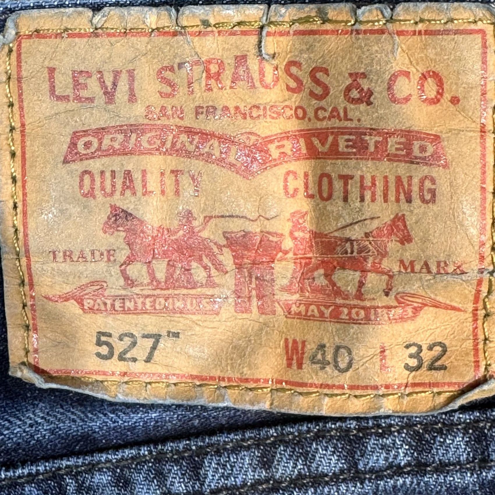 Levi's Levi's 527 Jeans Blue Denim Mid-Rise Bootcut 40 x 32 Men's Regular Slim Leather Logo Pocket Denim Jeans Size US 40 / EU 56 - 3 Thumbnail