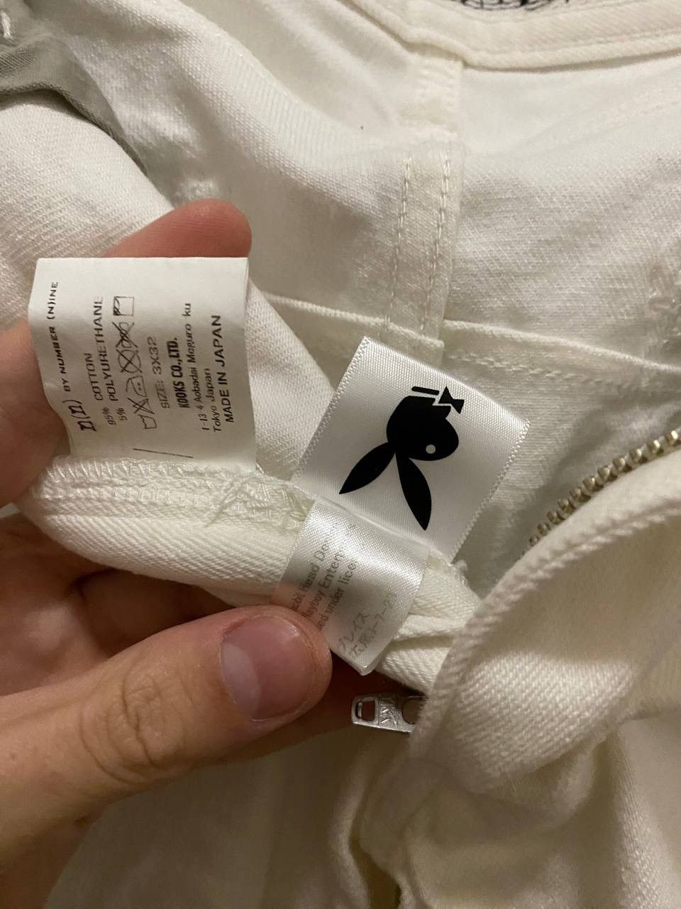 Number (N)ine × Playboy Number Nine x Playboy SS15 White Denim Jeans Very Rare Size US 32 / EU 48 - 18 Thumbnail