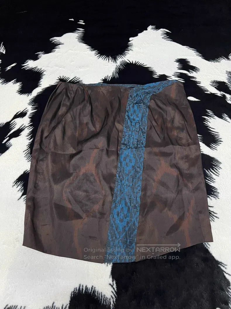 Dries Van Noten Dries Van Noten Silk Dark Pattern Midi Skirt Size 24" / US 00 / IT 34 - 2 Thumbnail