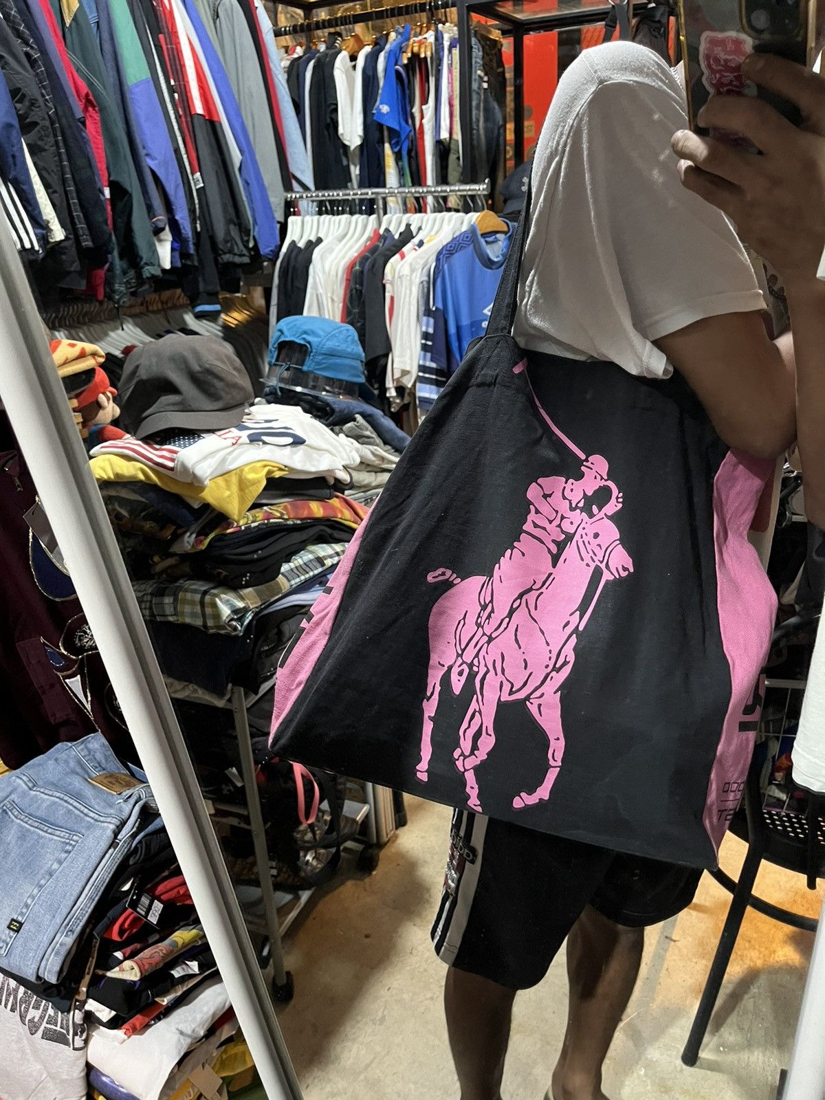 Polo Ralph Lauren Polo RL 2000 Black Pink Tote-bag Y2K Size ONE SIZE - 5 Thumbnail