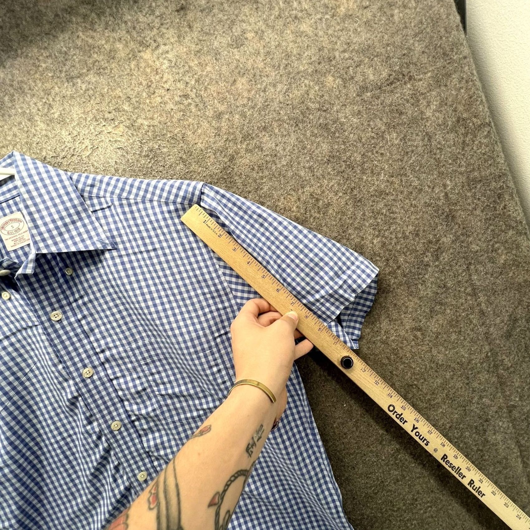 Brooks Brothers Brooks Brothers Shirt Mens S Blue Check Short Sleeve Button Front Casual Size US S / EU 44-46 / 1 - 6 Thumbnail