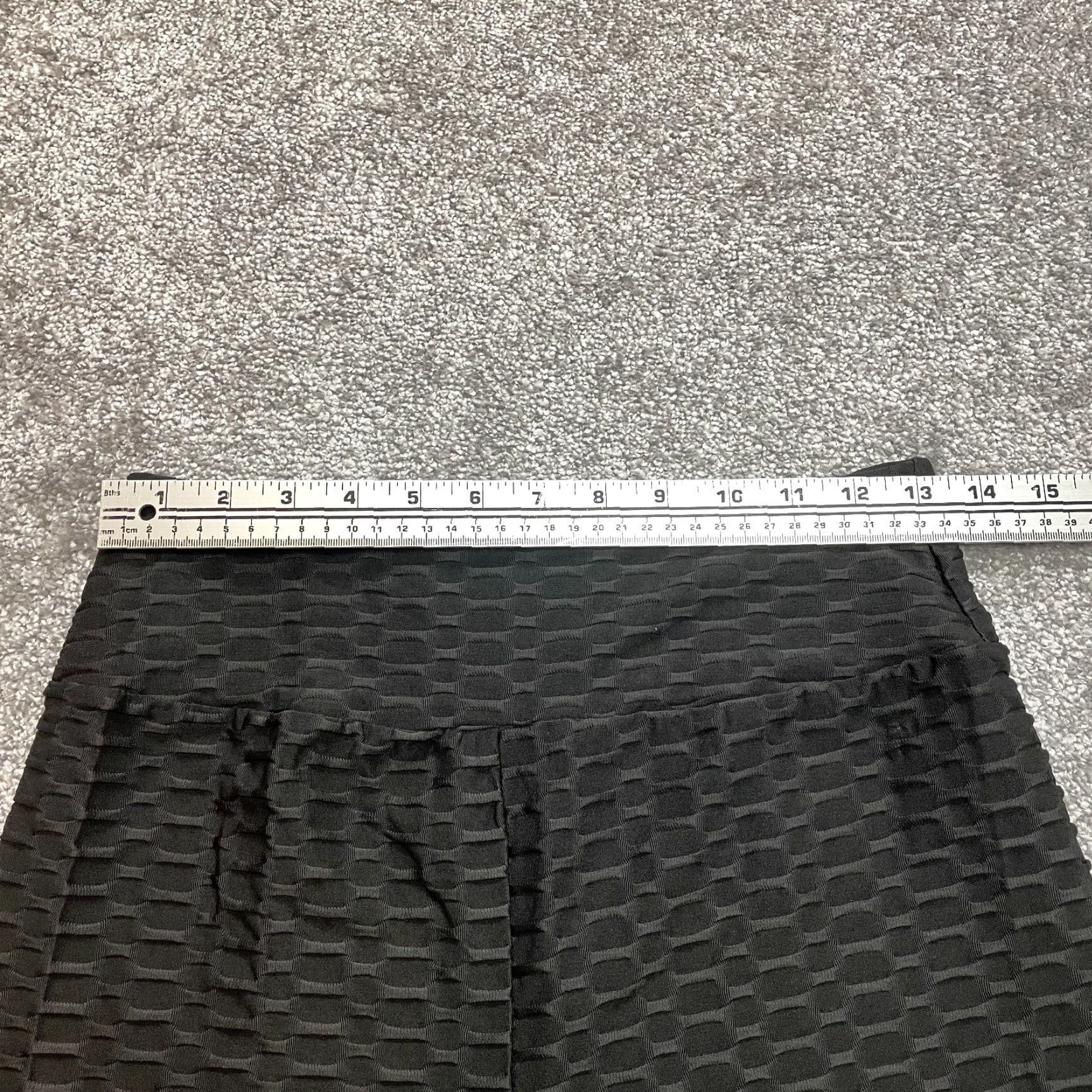 Vintage Unbranded Leggings Womens Large Black Yoga Stretch Textured New NWT 26x25 Size 36" / US 14 / IT 50 - 5 Thumbnail