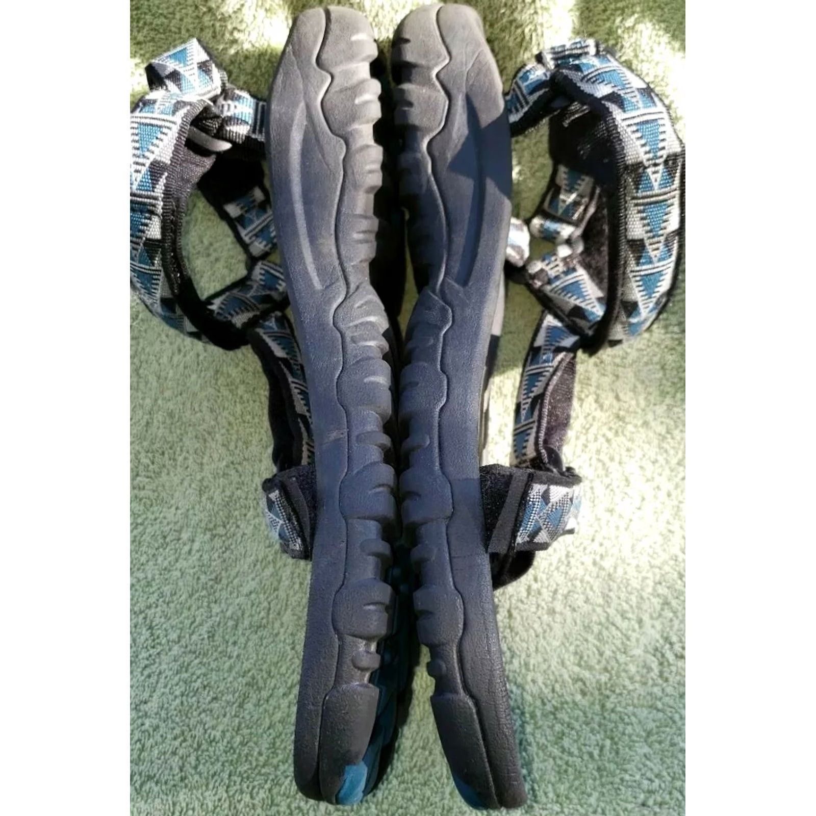 Teva Teva Sandals Main Men's Size 13 Gray Blue Black Strap Roman Style HD Cushioned Footbed Adjustable Hook and Loop Size ONE SIZE - 6 Thumbnail