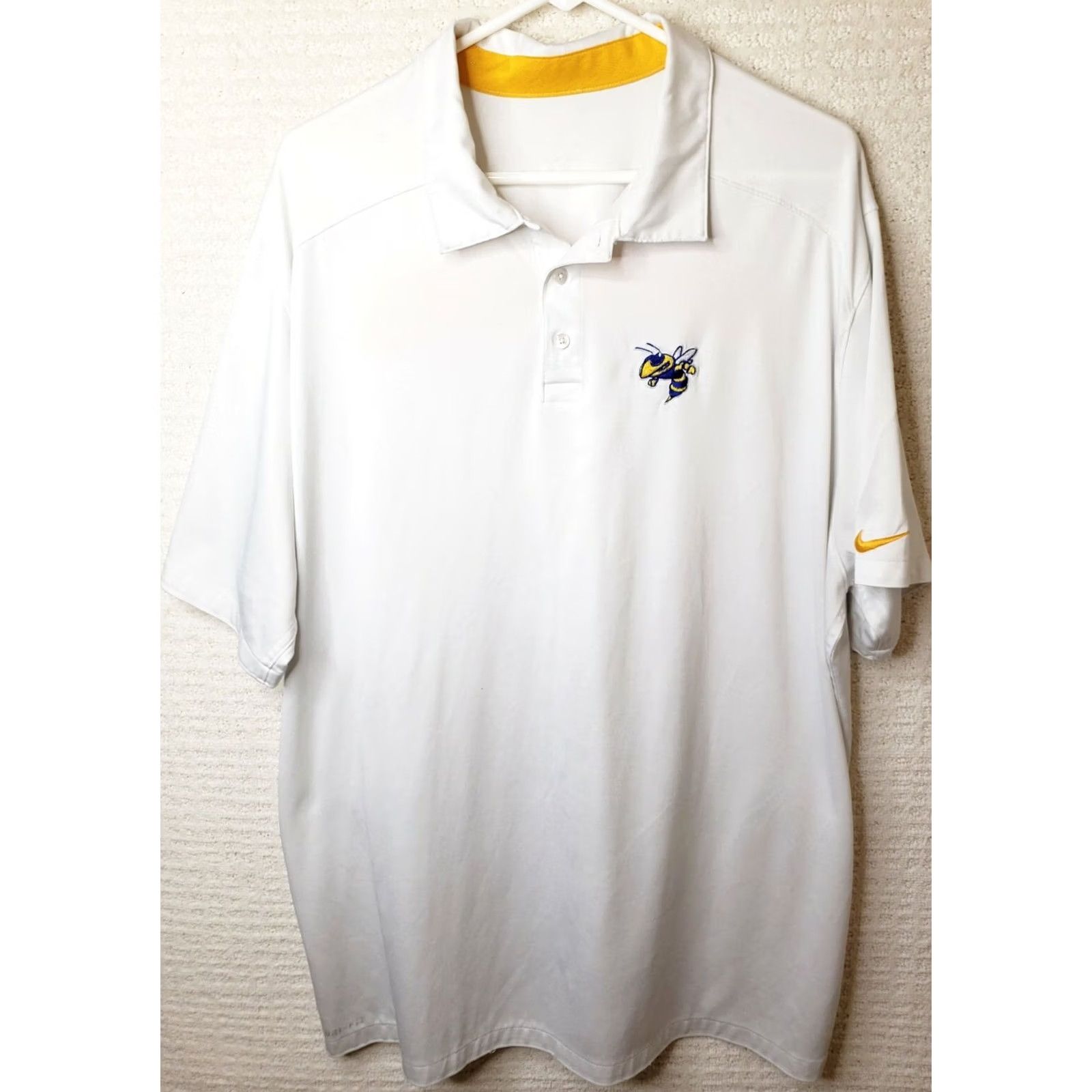Nike Nike Georgia Tech Yellow Jackets Polo Shirt Men 2XL White Short Sleeve Size US XXL / EU 58 / 5 - 2 Thumbnail