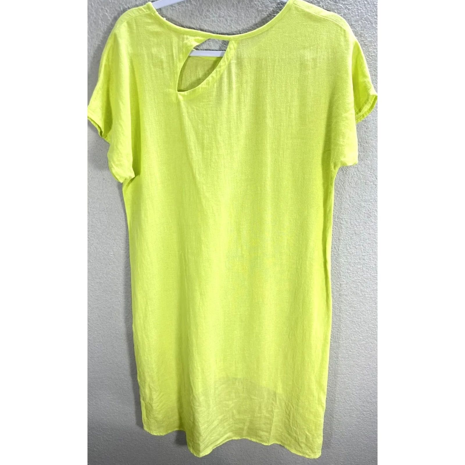 Soft Surroundings Soft Surroundings Lime Green T-Shirt Tunic Short Sleeve 100% Cotton Lightweight Size S Womens Size S / US 4 / IT 40 - 5 Thumbnail