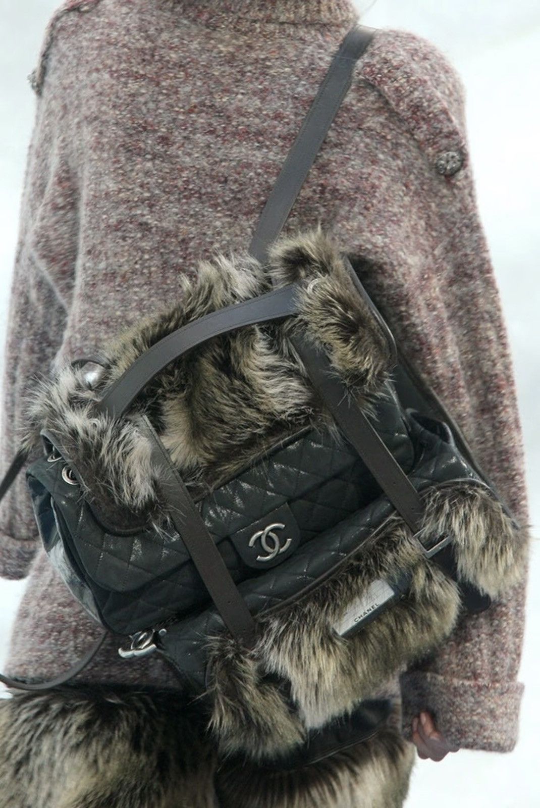 Chanel Chanel 2010 Fantasy Furs Grey Backpack Size ONE SIZE - 4 Thumbnail