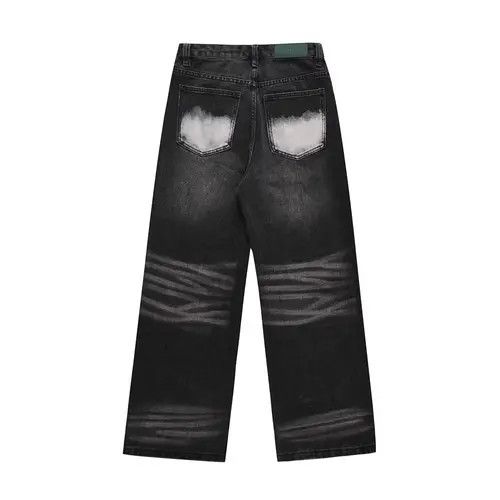 VIBE Men's high street loose casual contrast color washed jeans Size US 34 / EU 50 - 2 Thumbnail