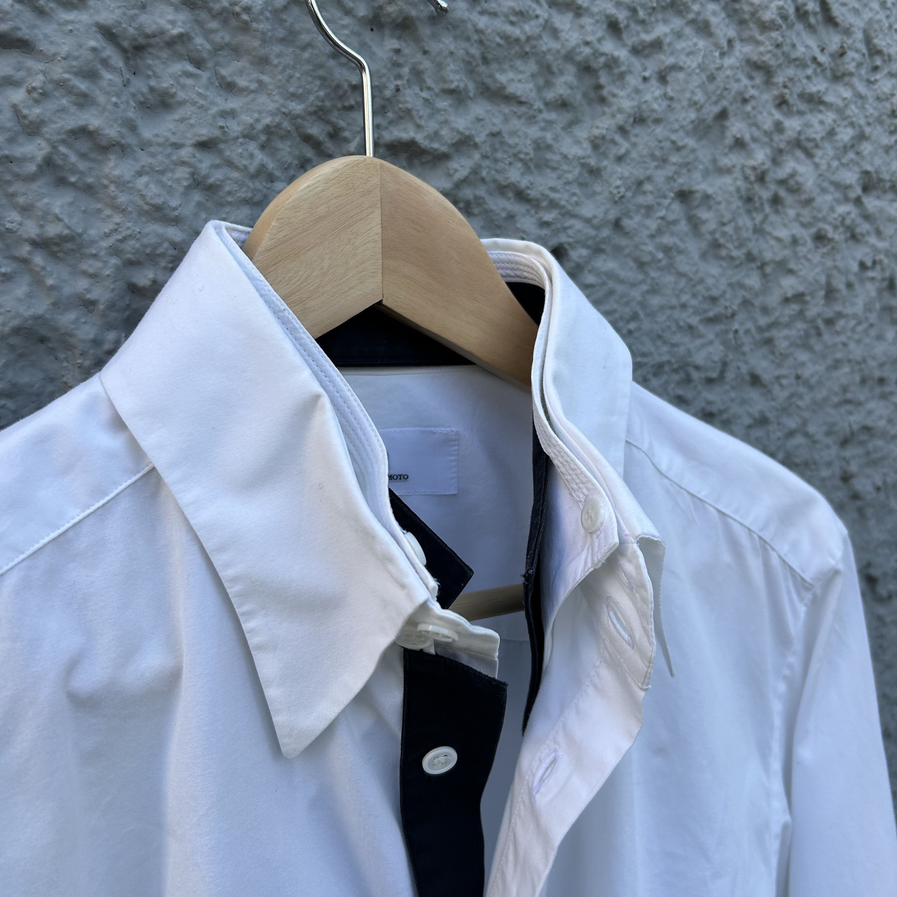 Yohji Yamamoto Yohji Yamamoto Y's White Button-Up Shirt with Layered Collar Size US L / EU 52-54 / 3 - 6 Thumbnail