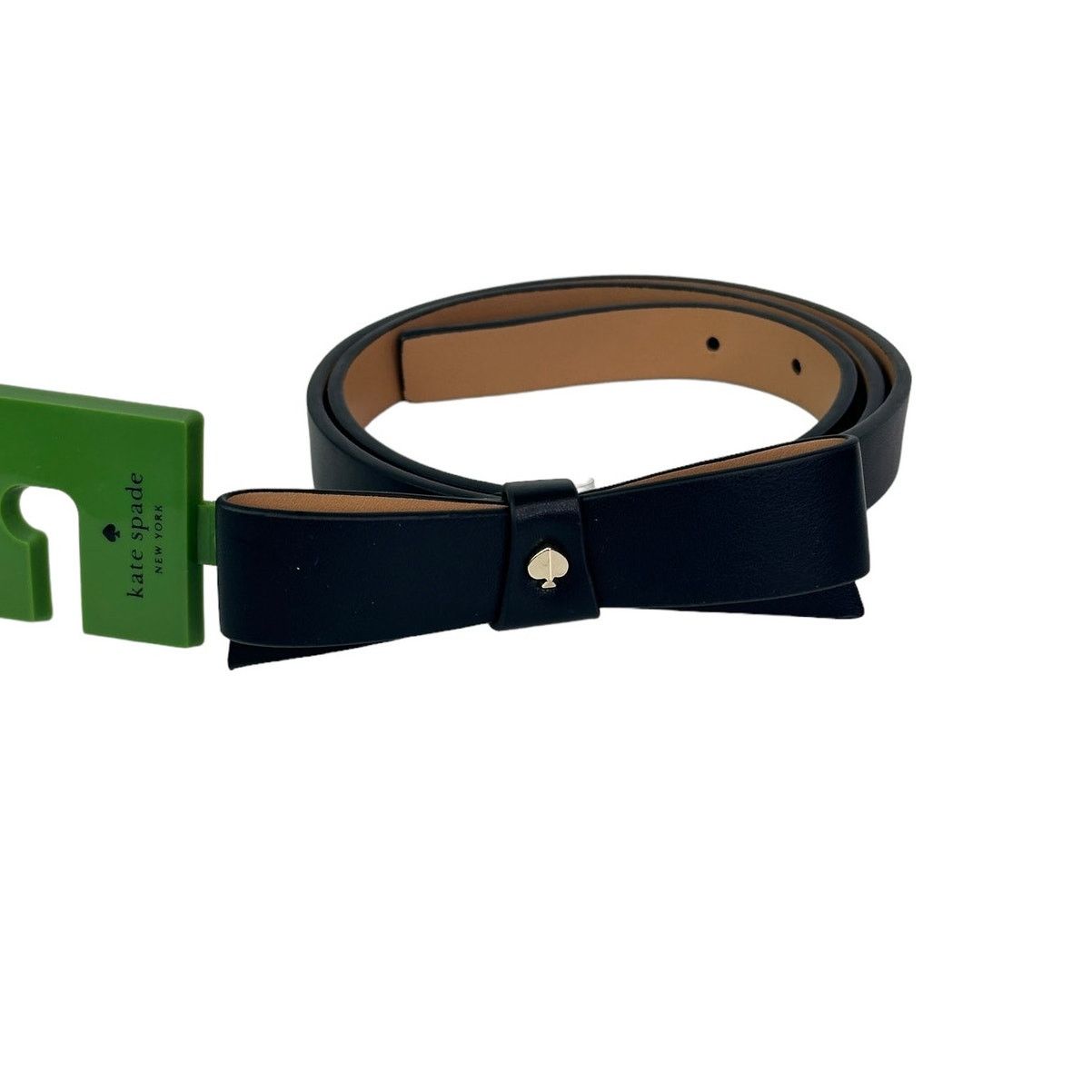 Kate Spade Kate Spade Black Bow with Gold Spade Leather Belt in Large Size ONE SIZE - 2 Thumbnail