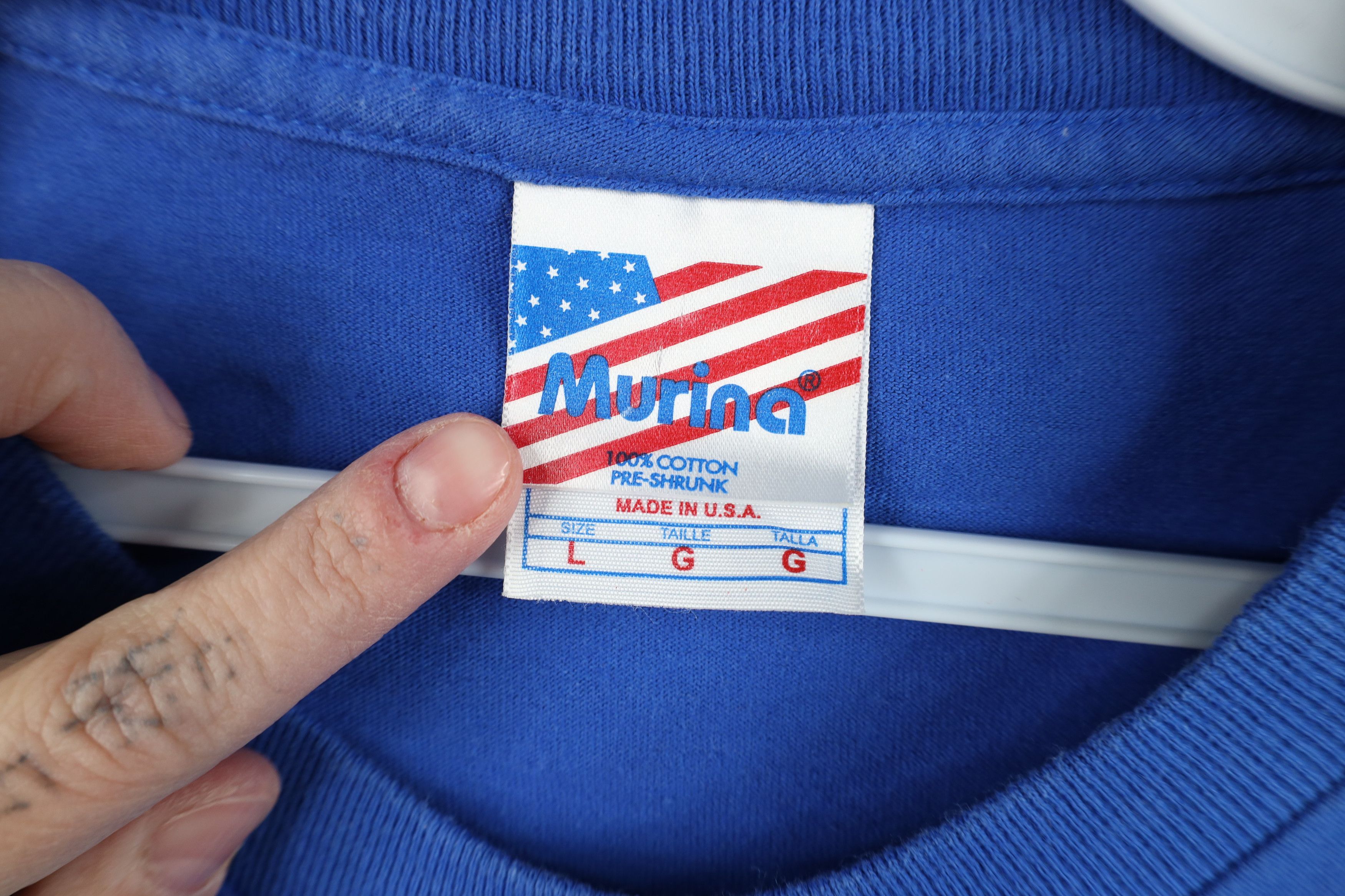 Vintage Vintage 90s Streetwear Blank T-Shirt Royal Blue Cotton USA Size US L / EU 52-54 / 3 - 4 Thumbnail