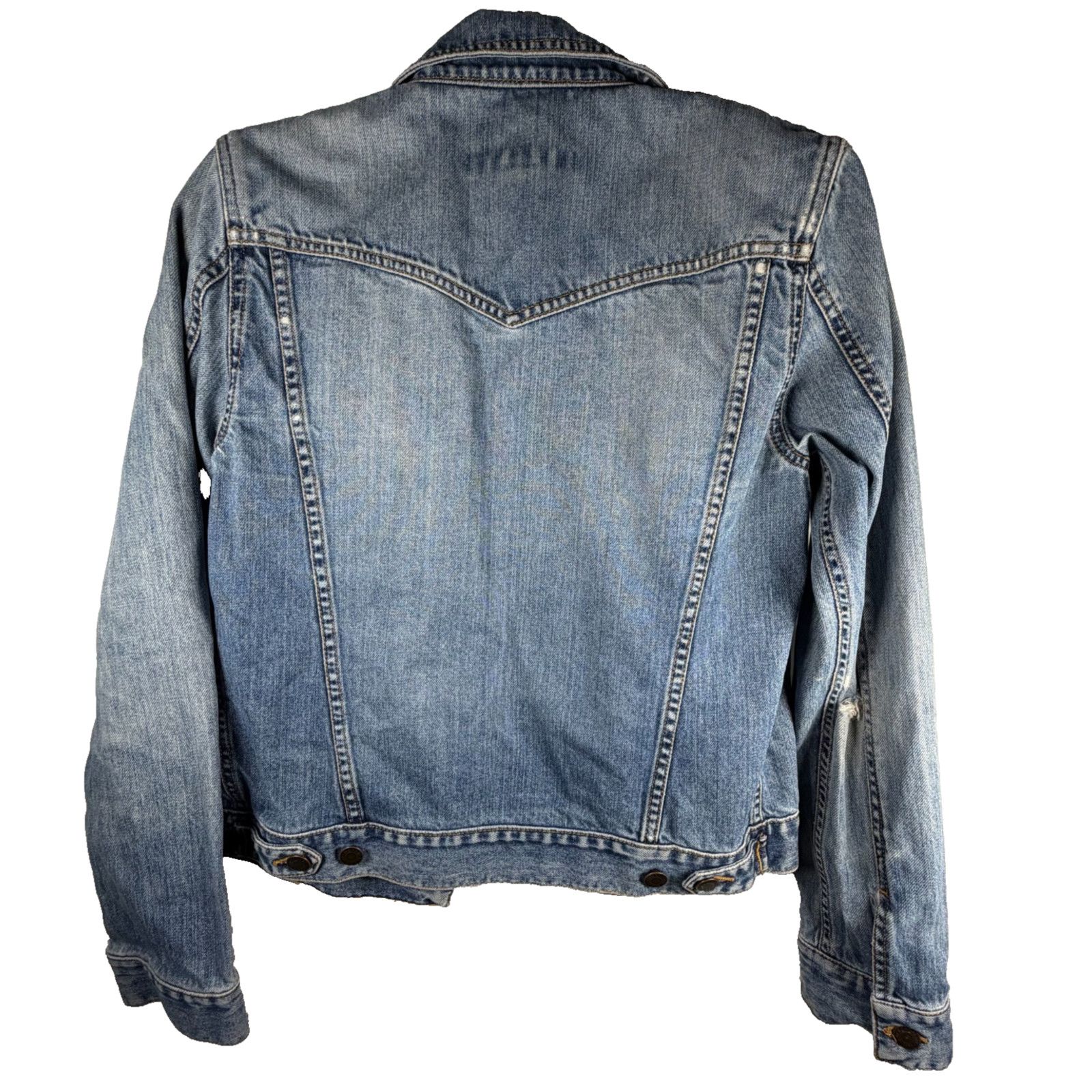 Abercrombie & Fitch Abercrombie Denim Jacket Womens M Cropped Distressed Size M / US 6-8 / IT 42-44 - 2 Thumbnail