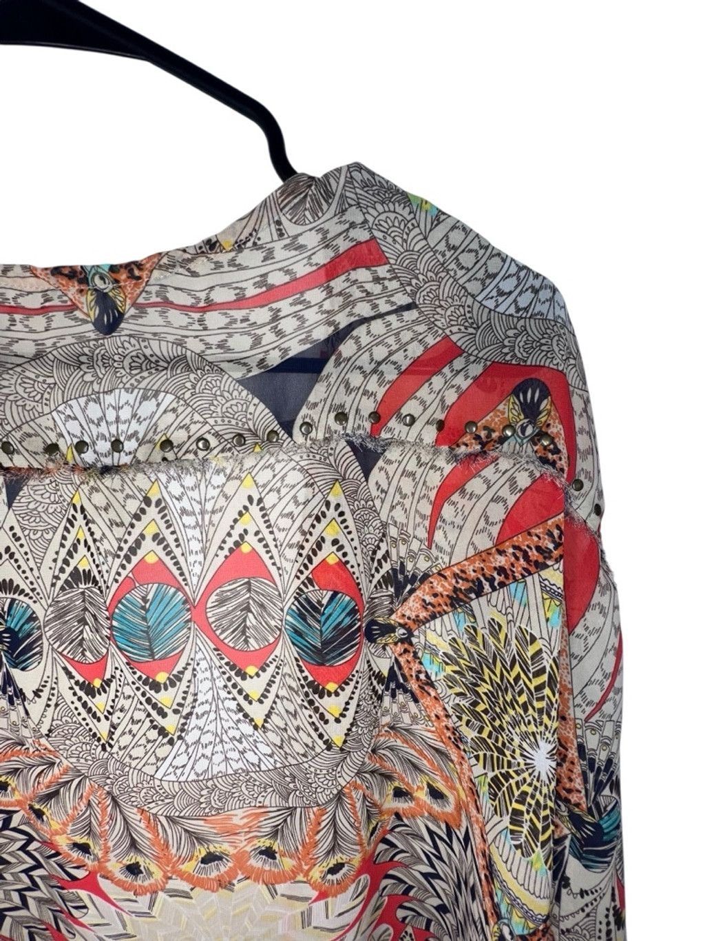 BKE Gimmicks By BKE Boho Tribal Print Sheer Layering Kimono Size M / US 6-8 / IT 42-44 - 4 Thumbnail