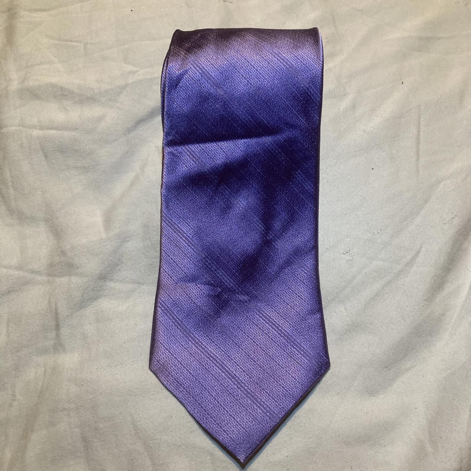 Calvin Klein Calvin Klein Purple Stripes 100% Silk Tie Size ONE SIZE - 1 Thumbnail
