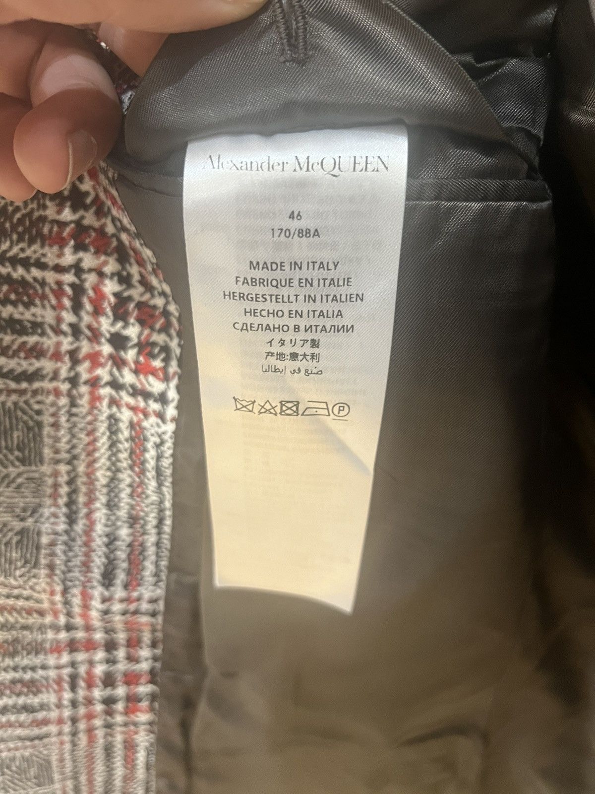 Alexander McQueen Prince of Wales patchwork blazer size46 Size 46R - 9 Thumbnail
