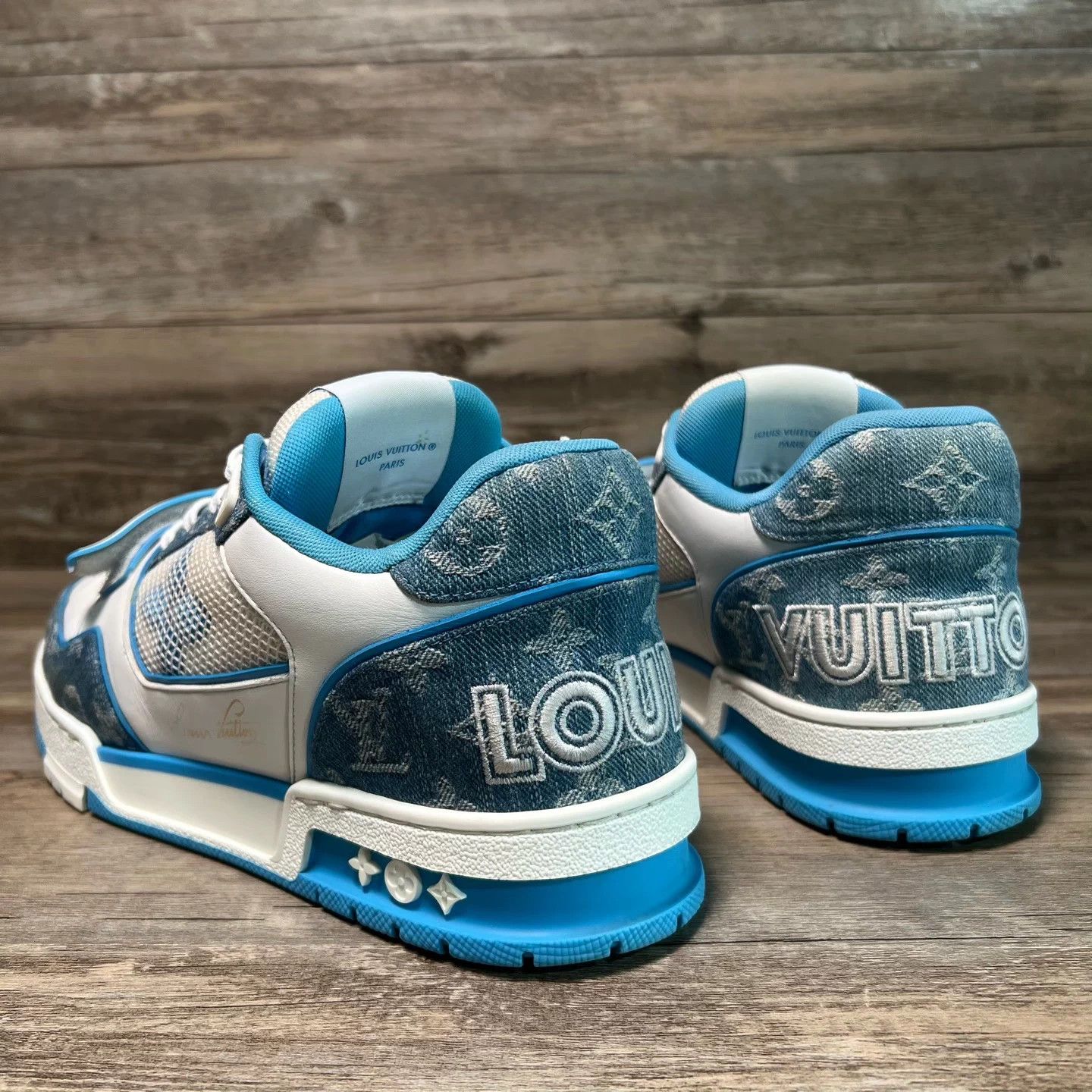 Louis Vuitton LV Trainer NC Blue/White Velcro Denim 97New UK7/41 Size US 8 / EU 41 - 4 Thumbnail