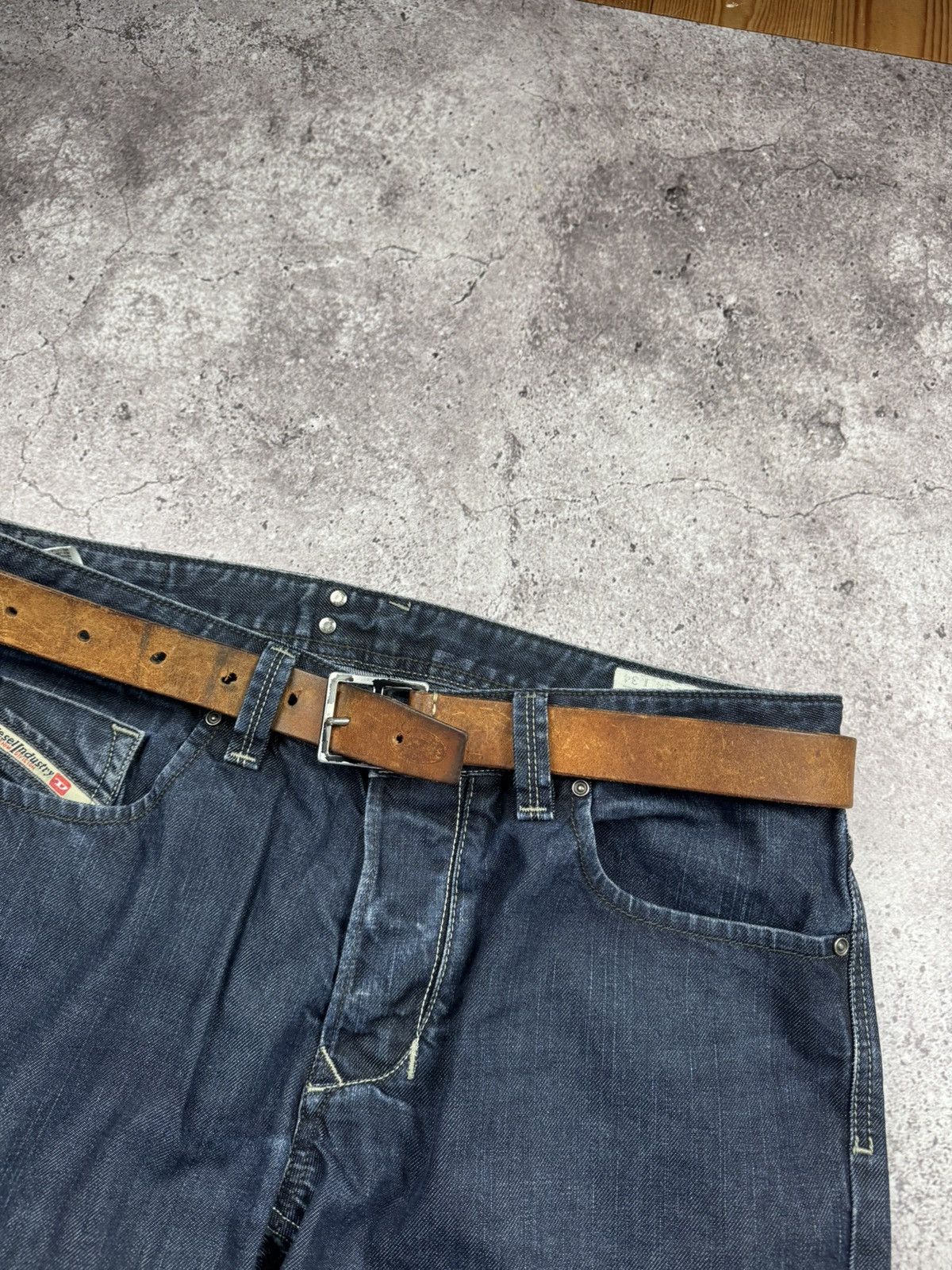 Japanese Brand 00’s NUMBER NINE STYLE BROWN LEATHER RARE Y2K BELT VINTAGE Size ONE SIZE - 3 Thumbnail