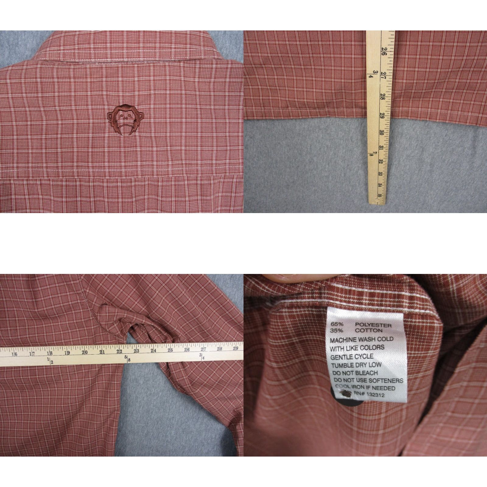 Howler Brothers Howler Brothers Shirt Mens M Red Plaid Button Long Sleeve Zip Monkey Logo Size US M / EU 48-50 / 2 - 8 Thumbnail