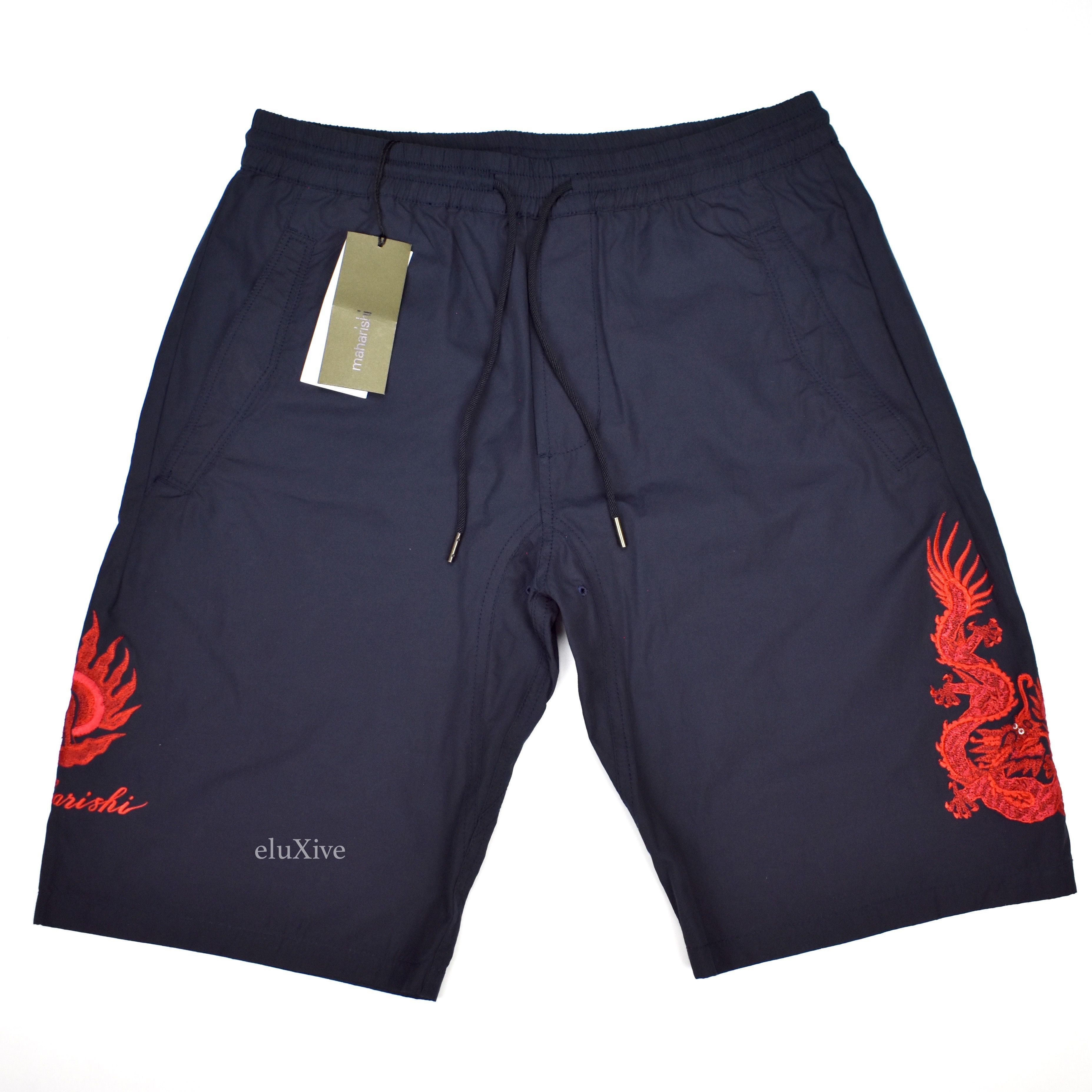 Maharishi Maharishi Navy Dragon Embroidered Shorts NWT Size US 30 / EU 46 - 1 Preview