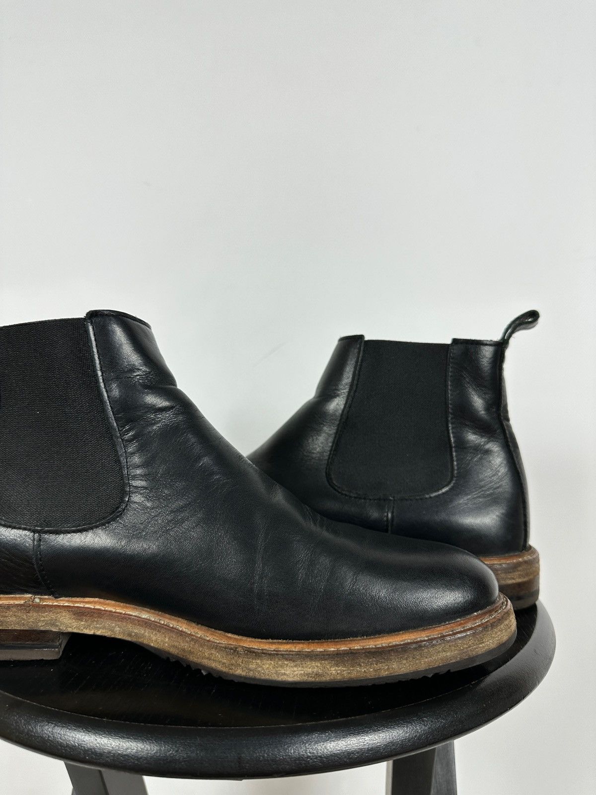 A.P.C. A.P.C Black Leather Chelsea Boots Size US 7 / EU 40 - 16 Thumbnail