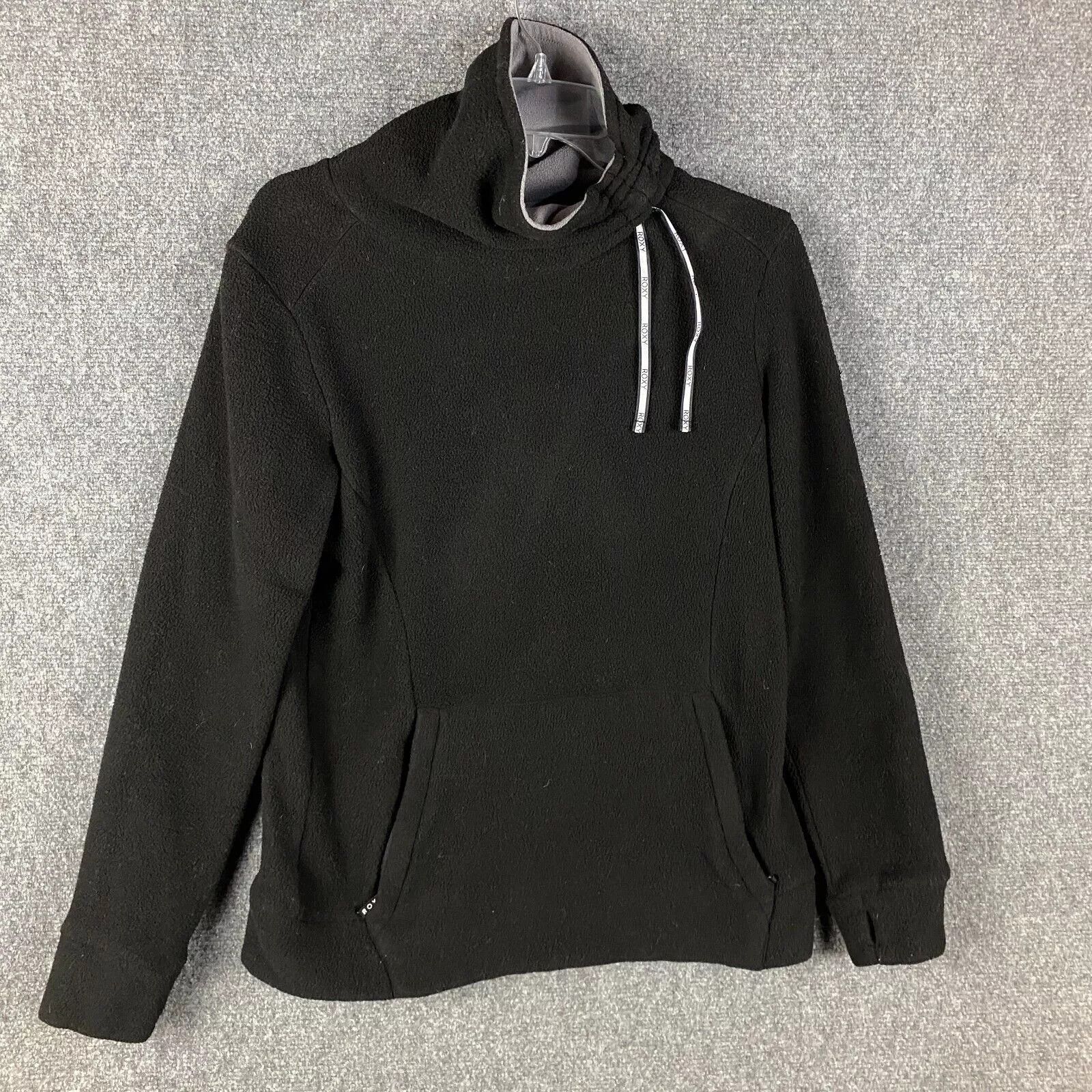 Other Roxy Fleece Women's Large Pullover Black Drawstring Adults L Size L / US 10 / IT 46 - 1 Thumbnail