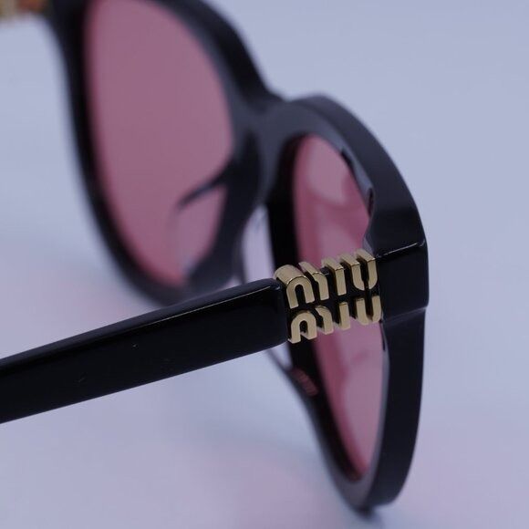 Miu Miu Miu Miu MU12ZSF 16K1D0 Sunglasses Black Aviator Frame Size ONE SIZE - 6 Thumbnail
