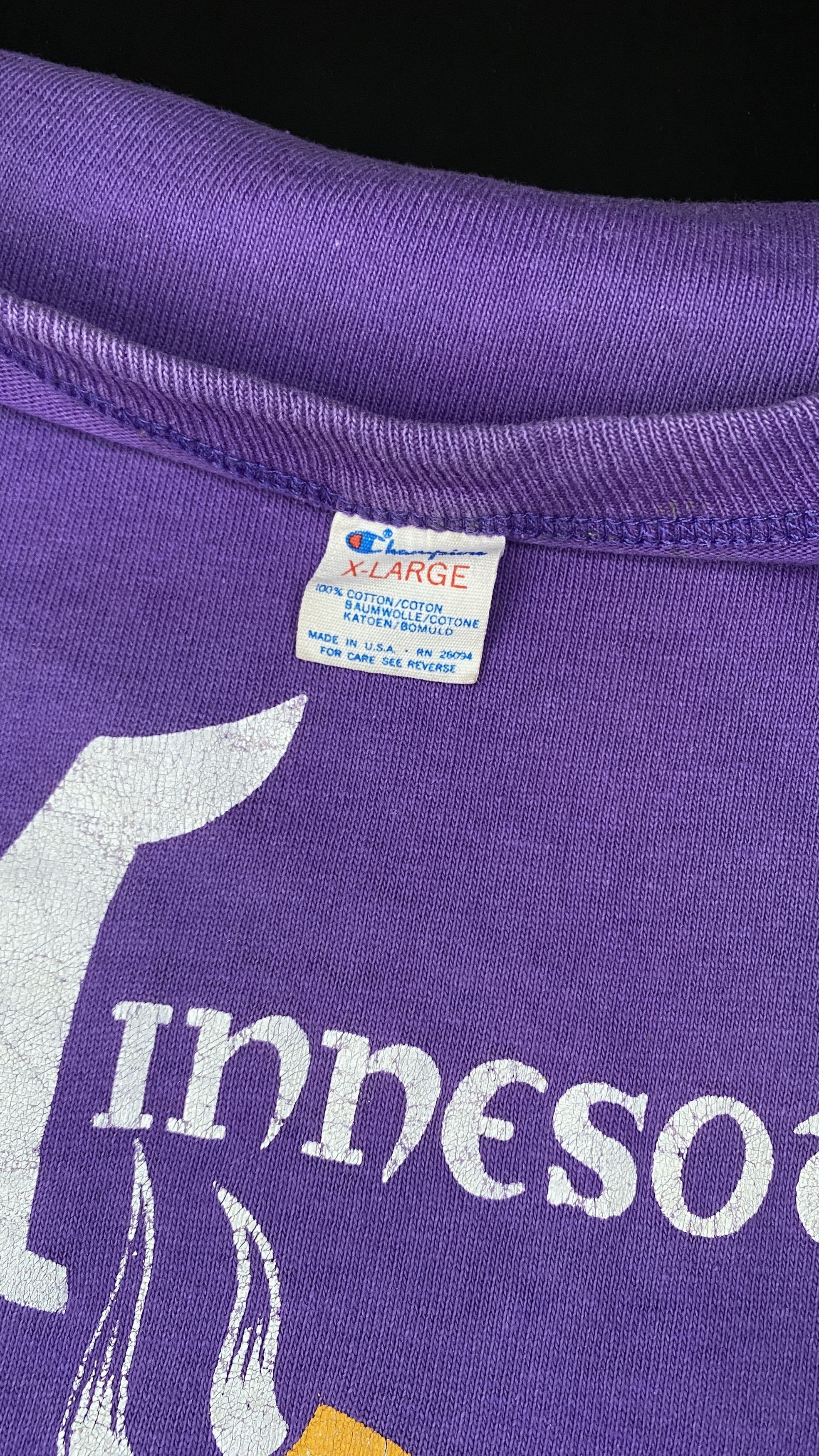 Vintage 90s Minnesota Vikings Champion XXL Spellout NFL Vintage Tee Size US XL / EU 56 / 4 - 3 Thumbnail