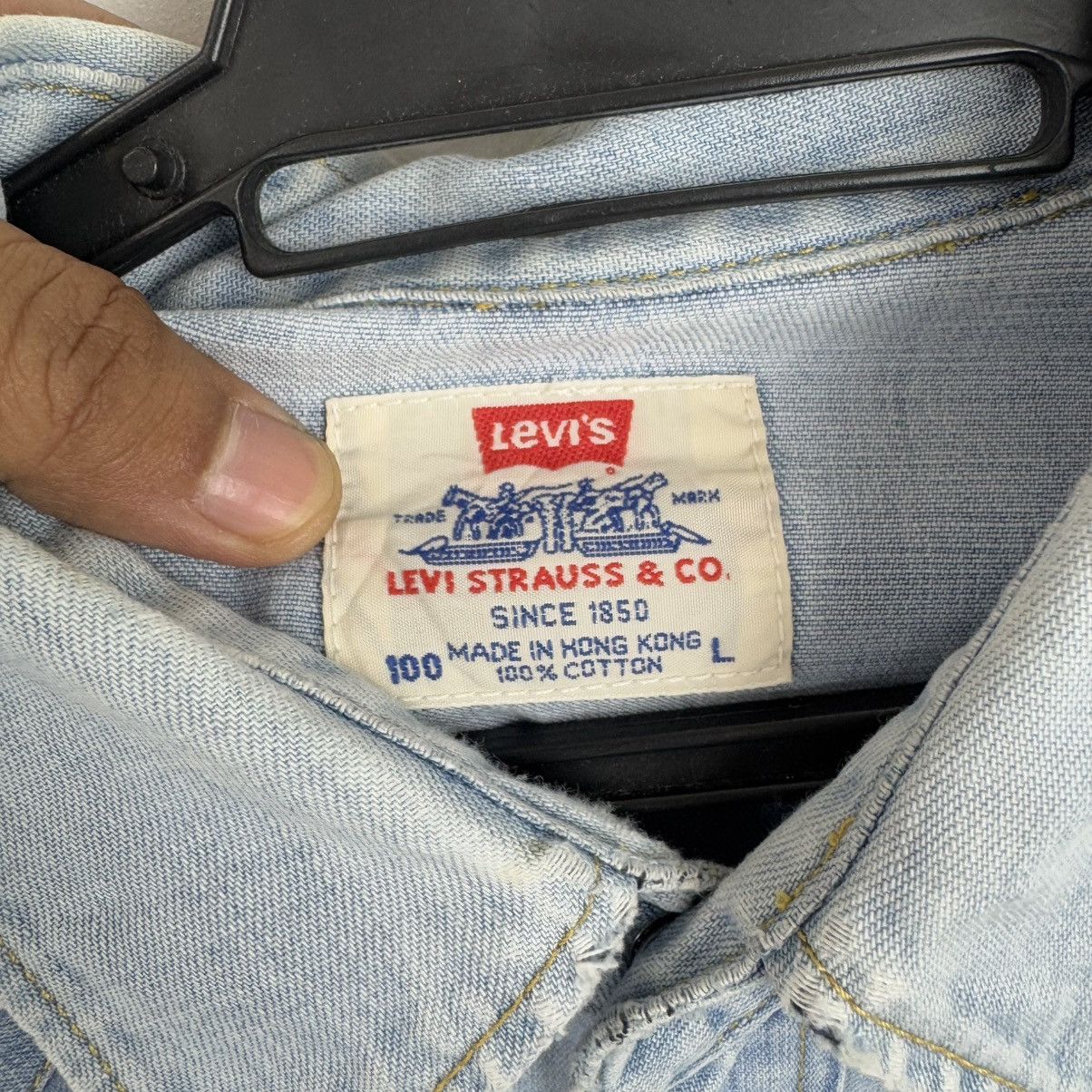 Levi's × Vintage Vintage 90s Levis Stone Washed Western Denim Shirt Size US L / EU 52-54 / 3 - 5 Thumbnail