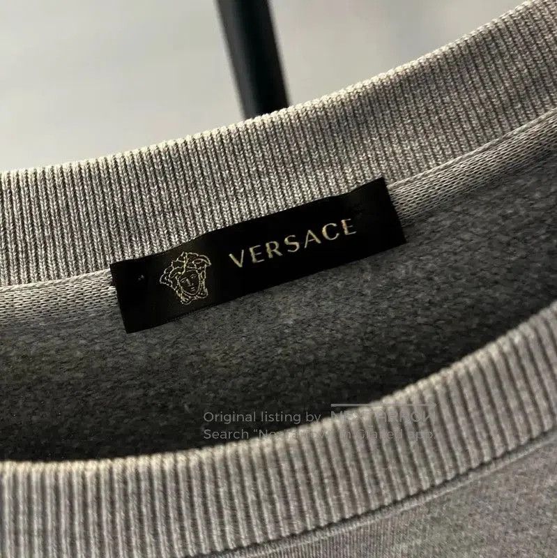 Versace Versace Gray Cotton Long Sleeve Sweatshirt . Size M / US 6-8 / IT 42-44 - 3 Thumbnail