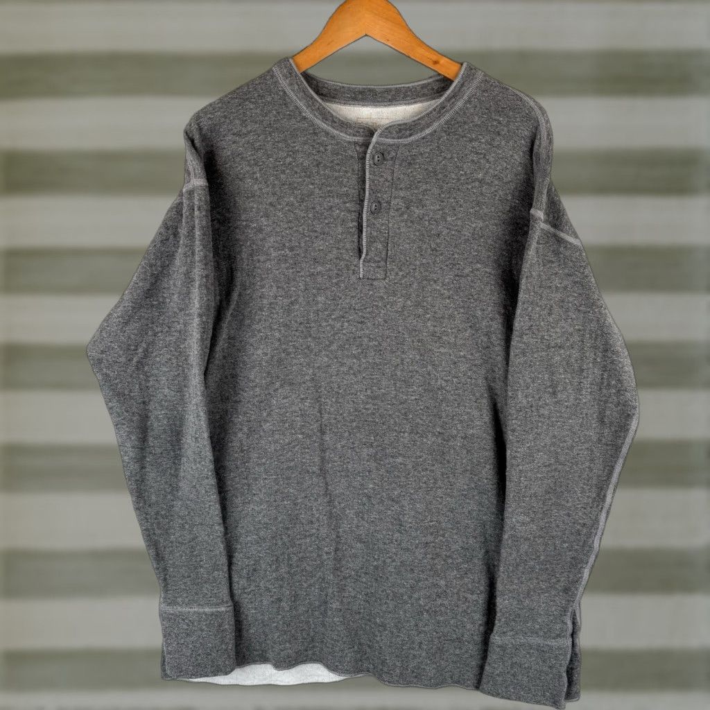 Vintage LL Bean River Driver Henley Shirt Mens XL Tall Gray Cotton Wool Nylon Pullover Size US XL / EU 56 / 4 - 1 Thumbnail