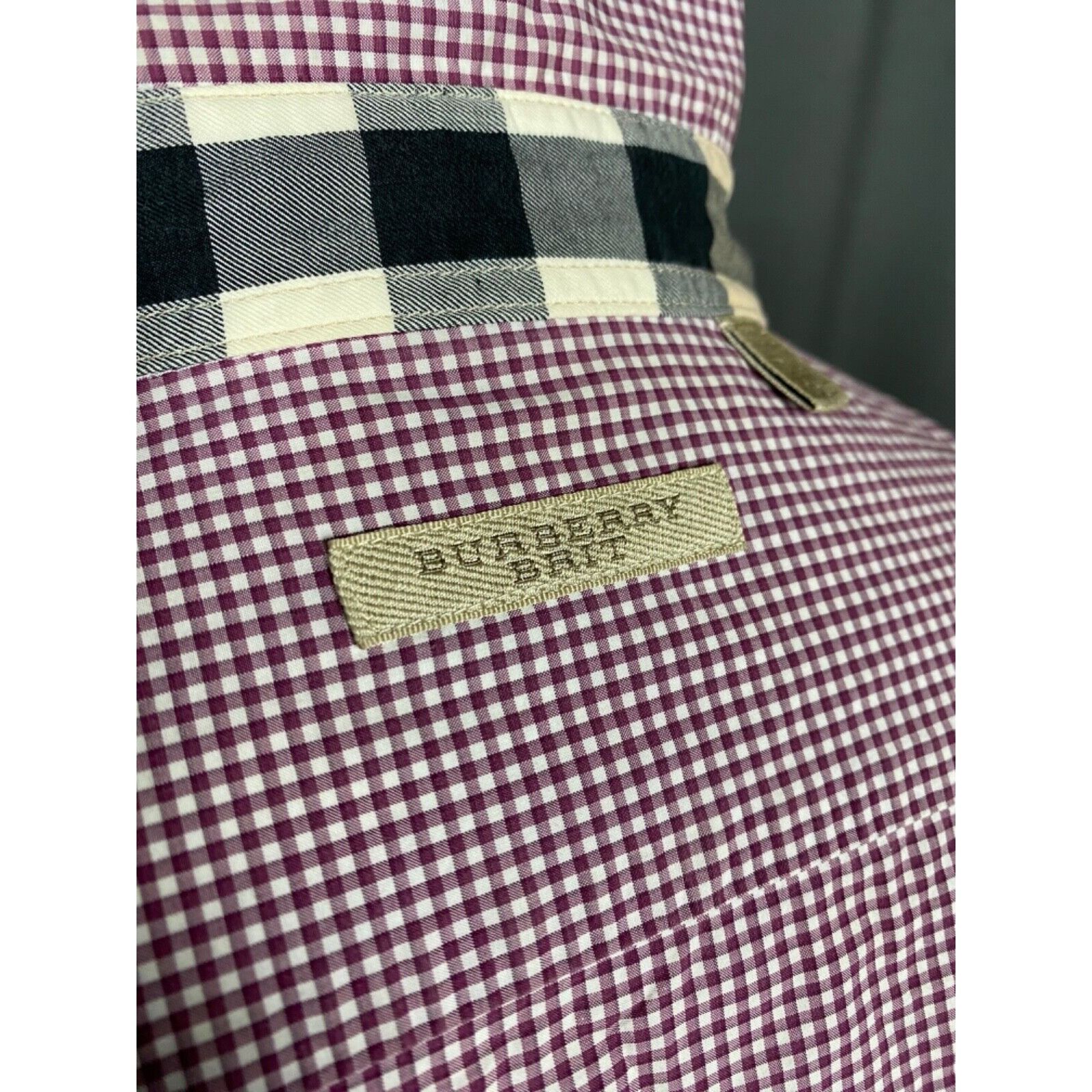 Burberry Burberry Small Logo Men's Red White Checked Longsleeve Shirt Size US L / EU 52-54 / 3 - 11 Thumbnail
