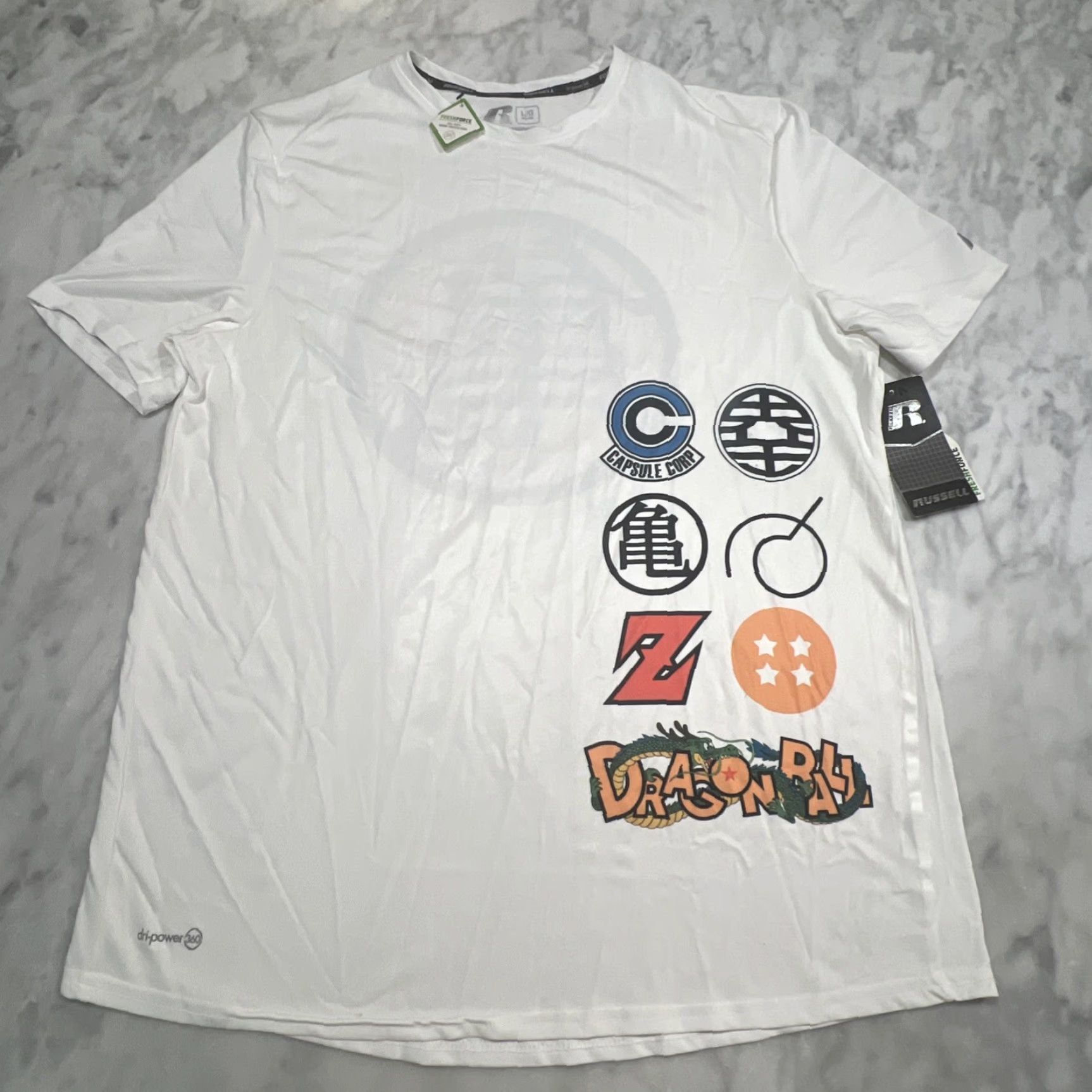 Vintage VINTAGE Dragonball Capsule Corp Russell Dri Power T Shirt Men Large Polyester NWT Size US L / EU 52-54 / 3 - 2 Thumbnail