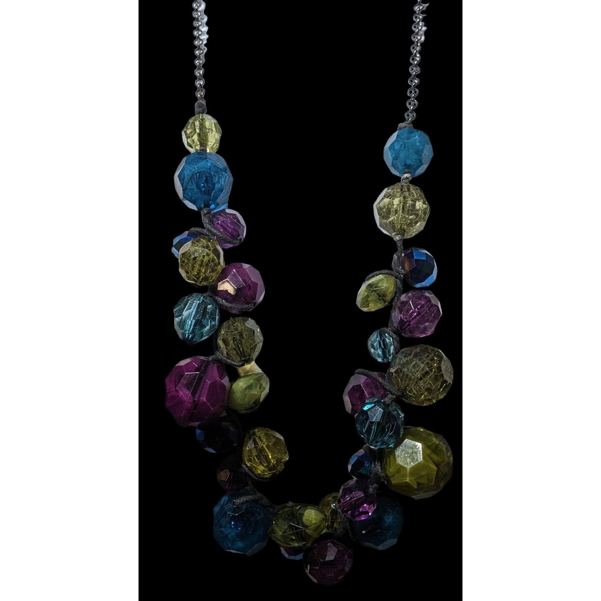 Other Chunky Cool Tone Rainbow Beaded Necklace Size ONE SIZE - 2 Thumbnail