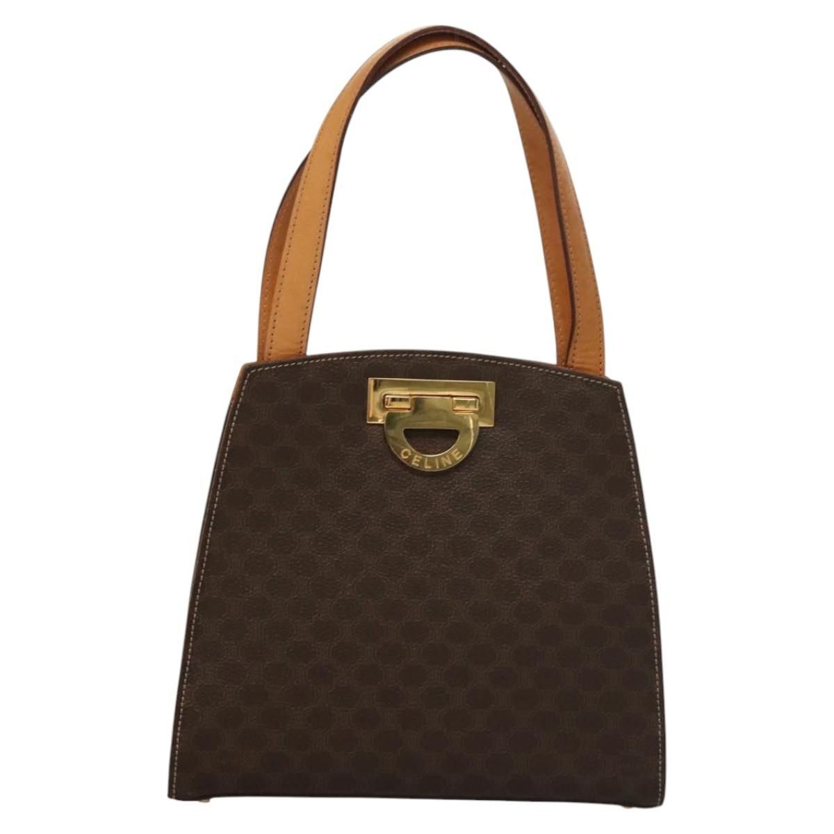 Celine CELINE Macadam Canvas Hand Bag Pvc Leather Brown Gold Size ONE SIZE - 2 Thumbnail