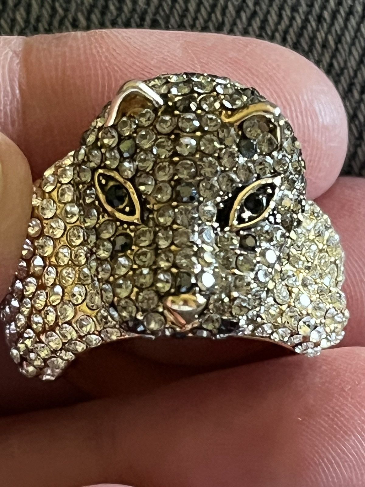 Other Leopard Pave Rhinestone Cocktail Ring Size 7 Signed GG Size ONE SIZE - 6 Thumbnail