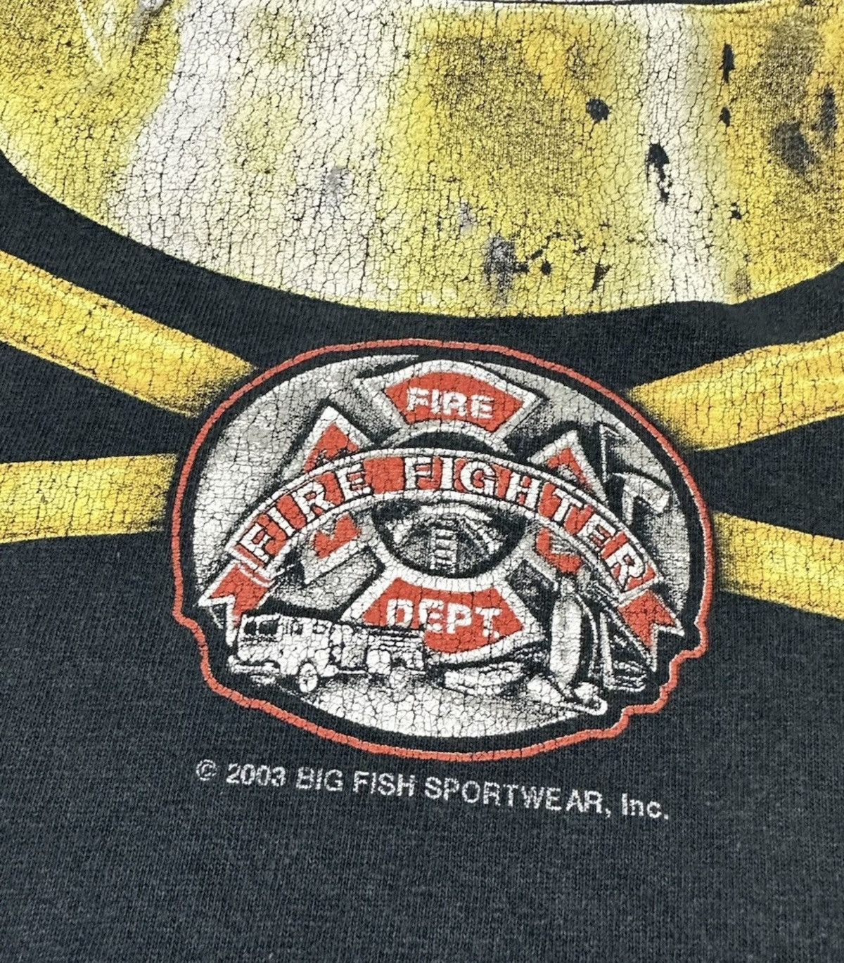 Anvil Vintage Volunteer Firefighters T Shirt 2003 Big Fish Size US XL / EU 56 / 4 - 6 Thumbnail