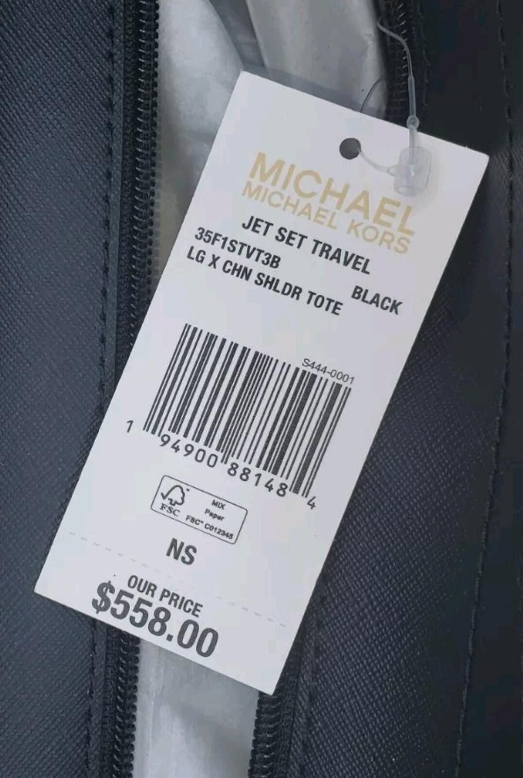 Michael Kors Michael Kors Jet Set Travel Large Chain Tote Black Monogram Size ONE SIZE - 8 Thumbnail