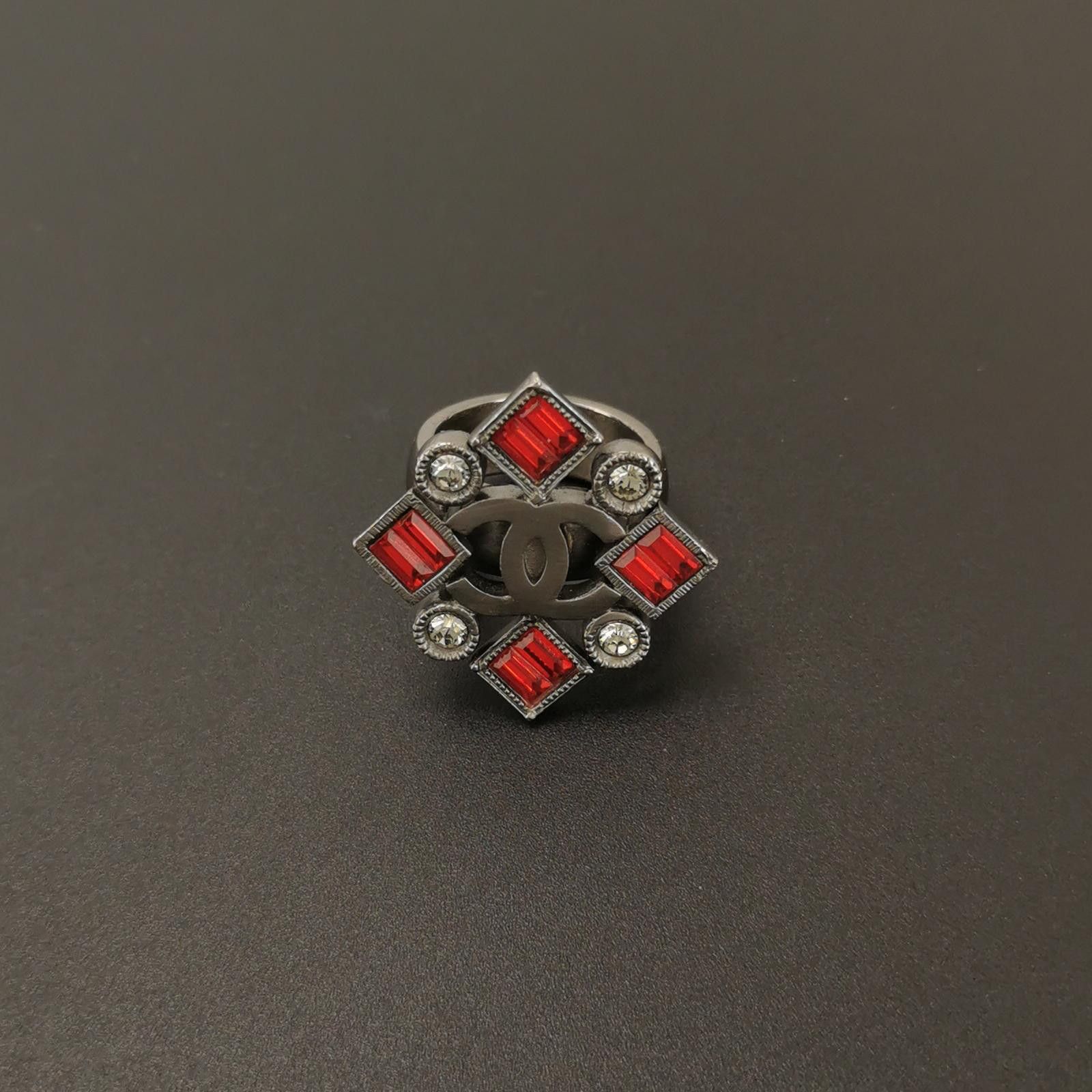 Chanel Chanel Crystal Double C Logo Ring Size 15 -z2505 Size ONE SIZE - 5 Thumbnail