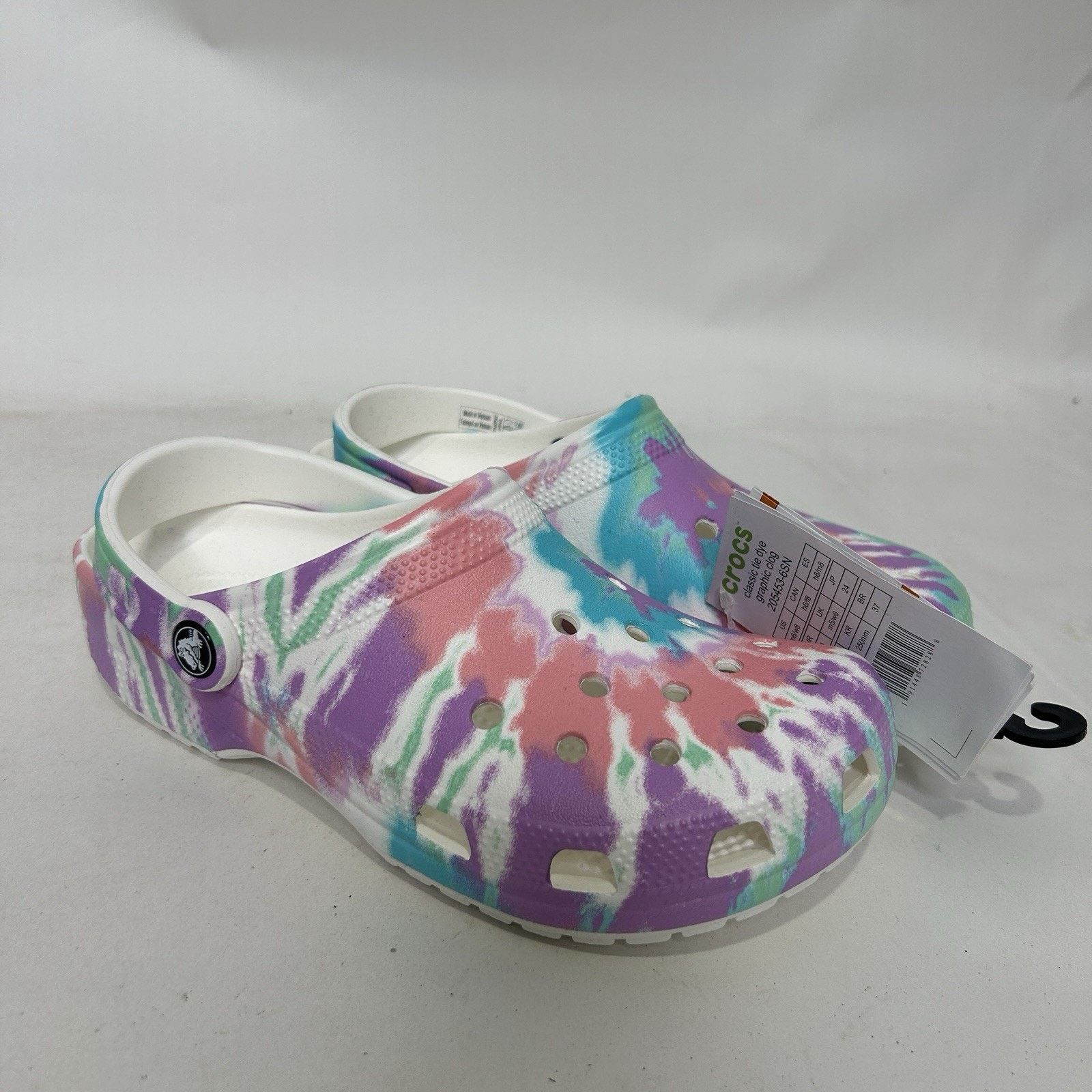 Crocs Crocs Classic Pastel Tie Dye Graphic Clog “Fresco” Size US 8 / IT 38 - 1 Thumbnail