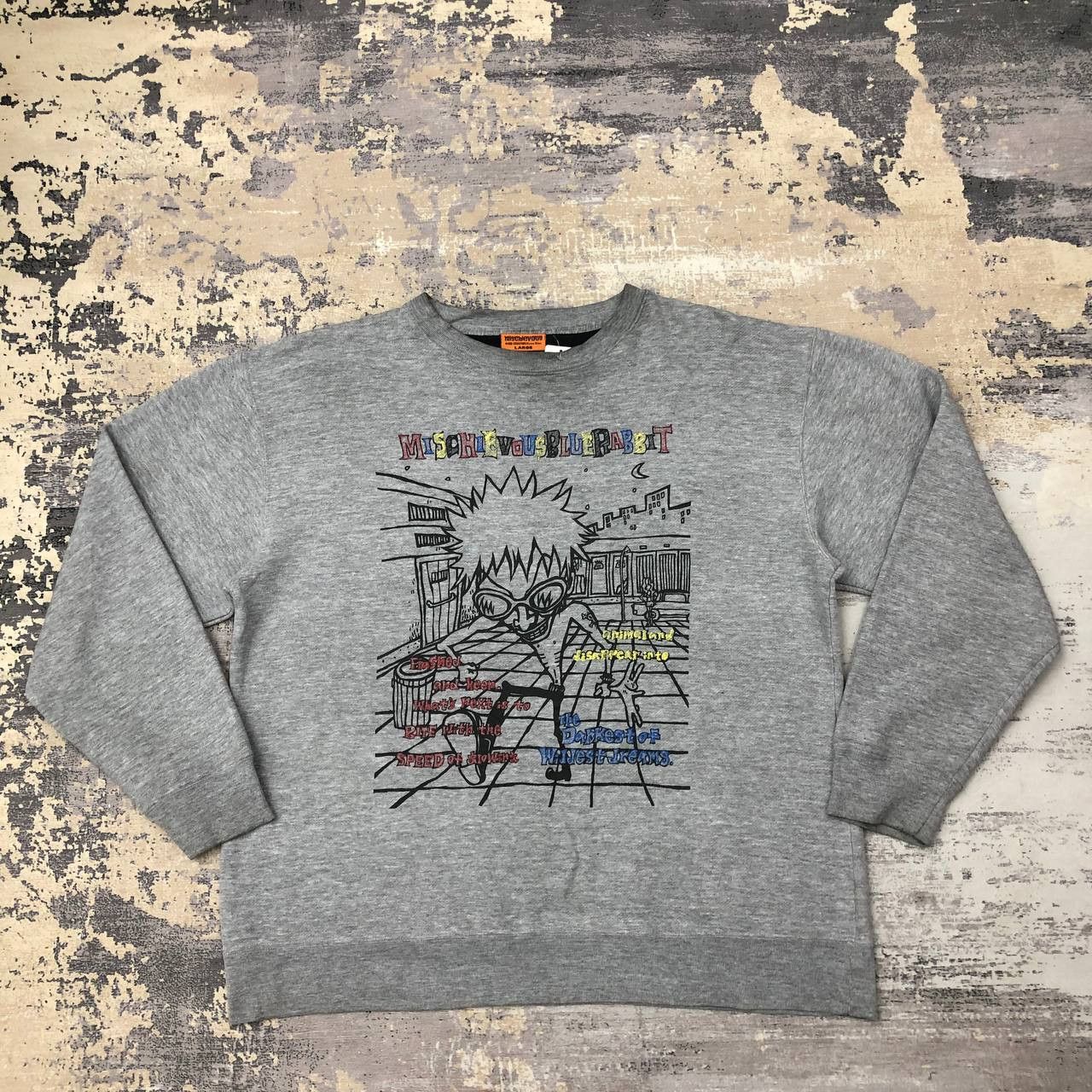 Japanese Brand Y324 JAPAN PUNK MISCHIEVOUS BLUE RABBIT SWEATSHIRT Size US L / EU 52-54 / 3 - 1 Thumbnail