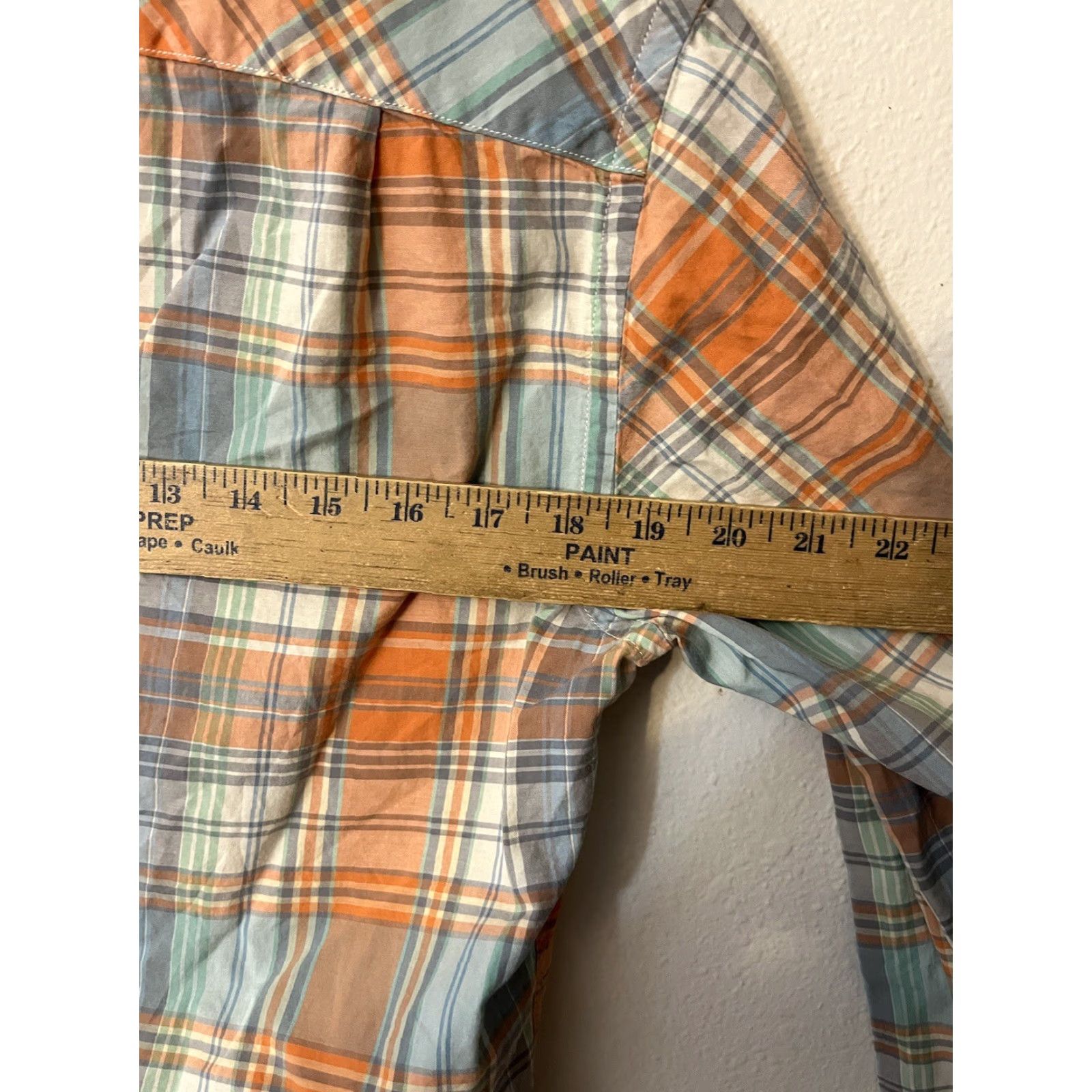 American Eagle Outfitters American Eagle Shirt Men Orange Plaid Cotton Size Small Athletic Fit Size US S / EU 44-46 / 1 - 4 Thumbnail